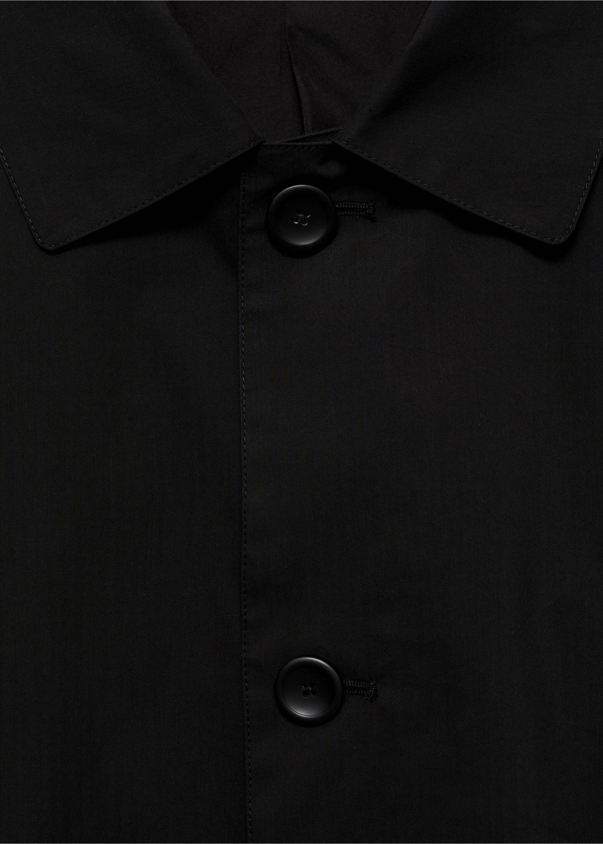 Classic water-repellent trench coat - Details of the article 8, Black. Ref: 77034434-00.