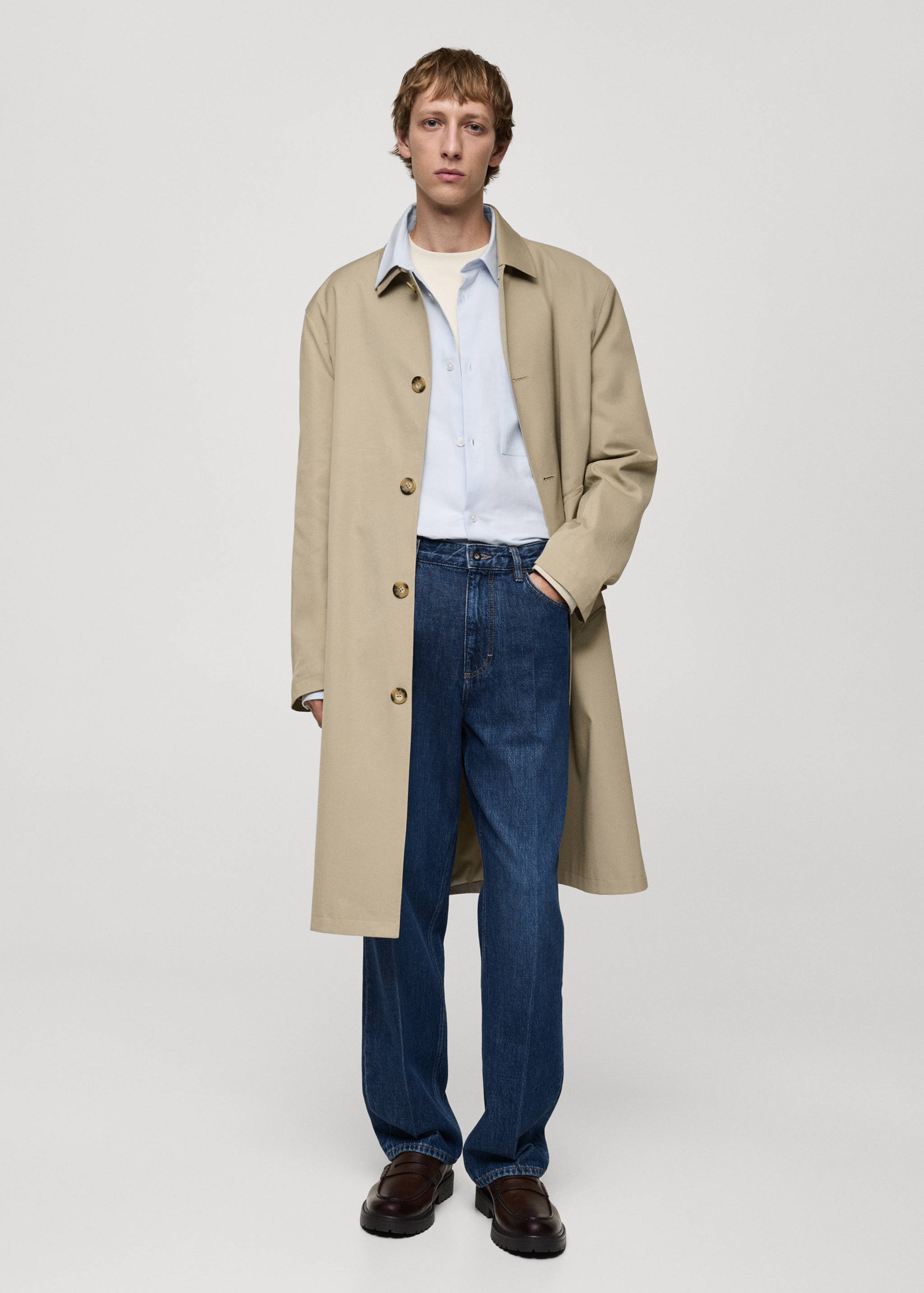 Relaxed-fit water-repellent trench coat - General plane