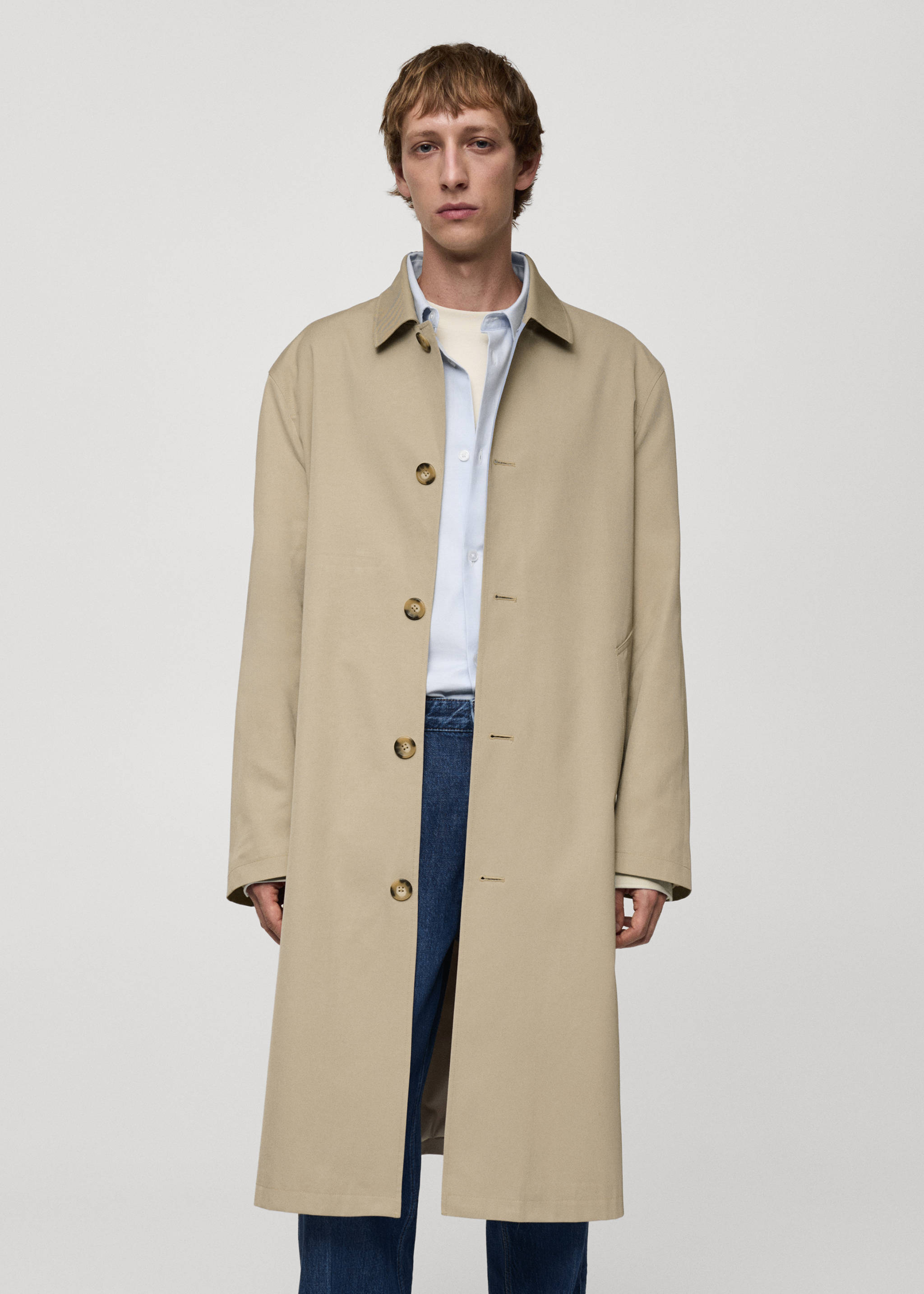 Relaxed-fit water-repellent trench coat - Medium plane
