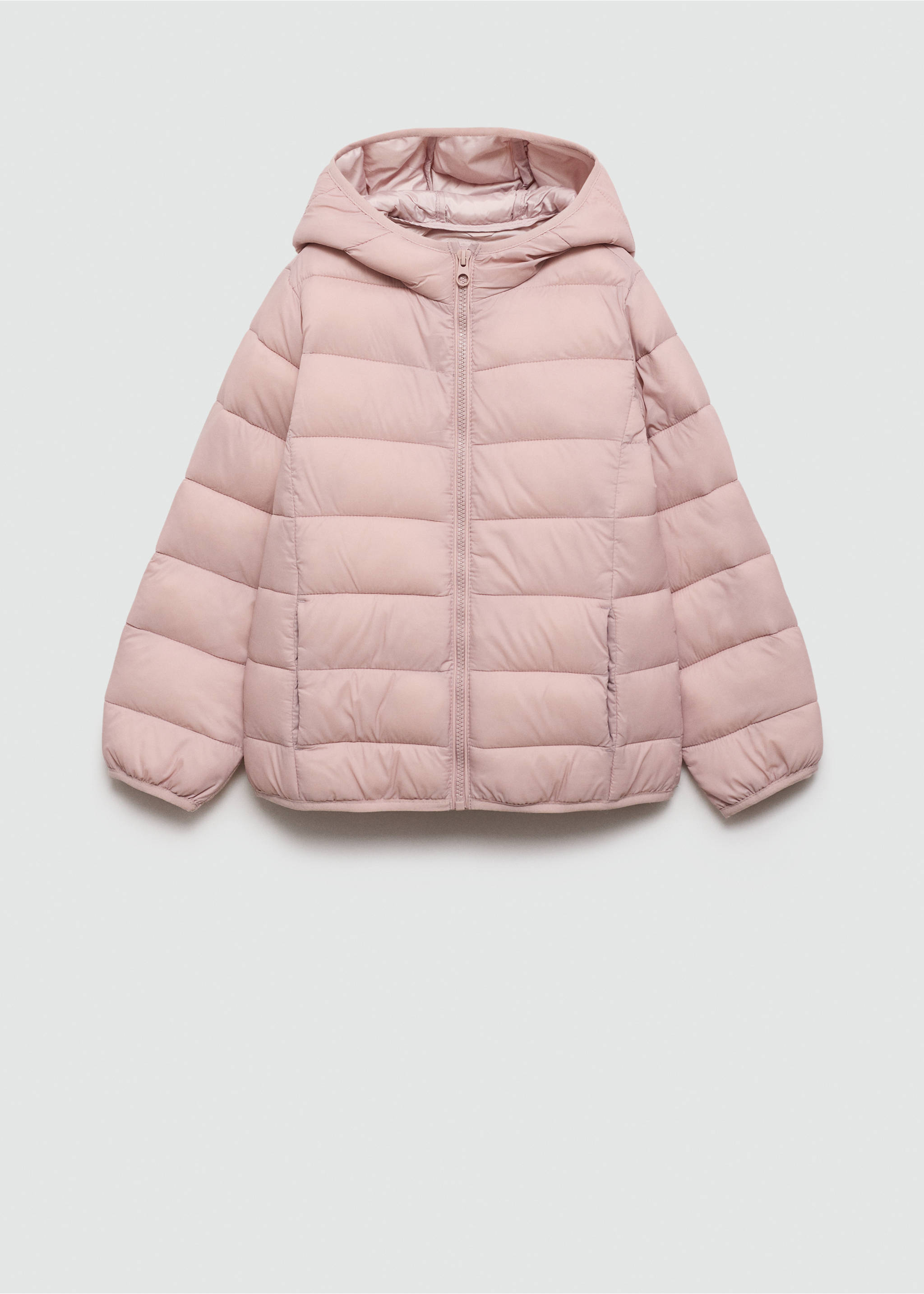 Hood puffer coat - Article without model, Pale Pink. Ref: 77034438-00.