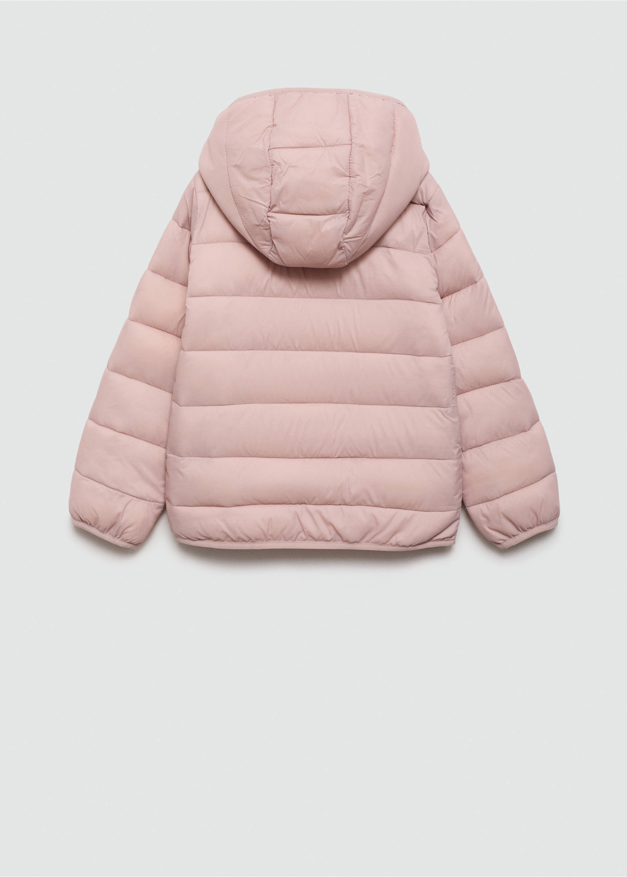 Hood puffer coat - Reverse of the article, Pale Pink. Ref: 77034438-00.