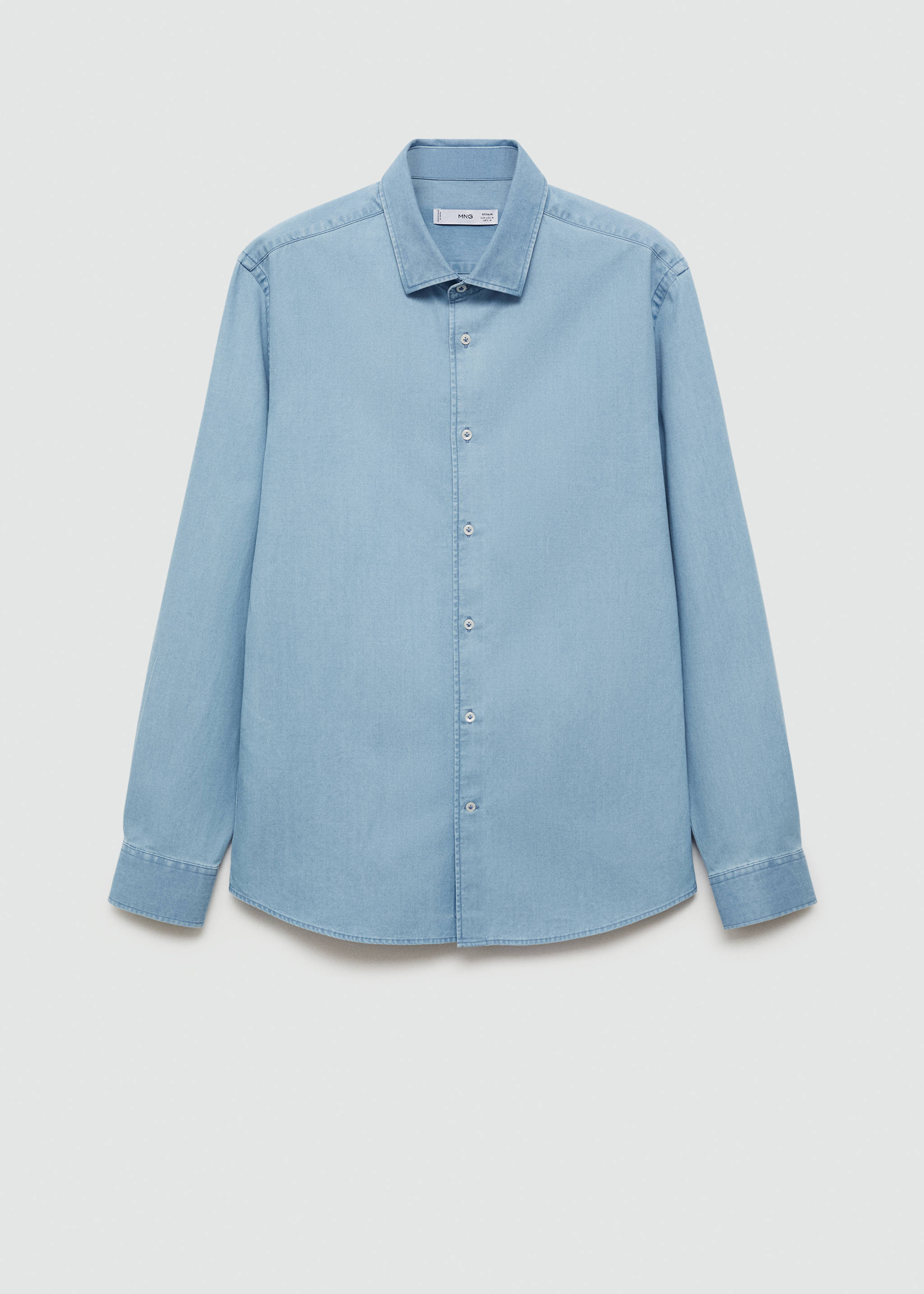 Regular-fit cotton chambray shirt - Article without model