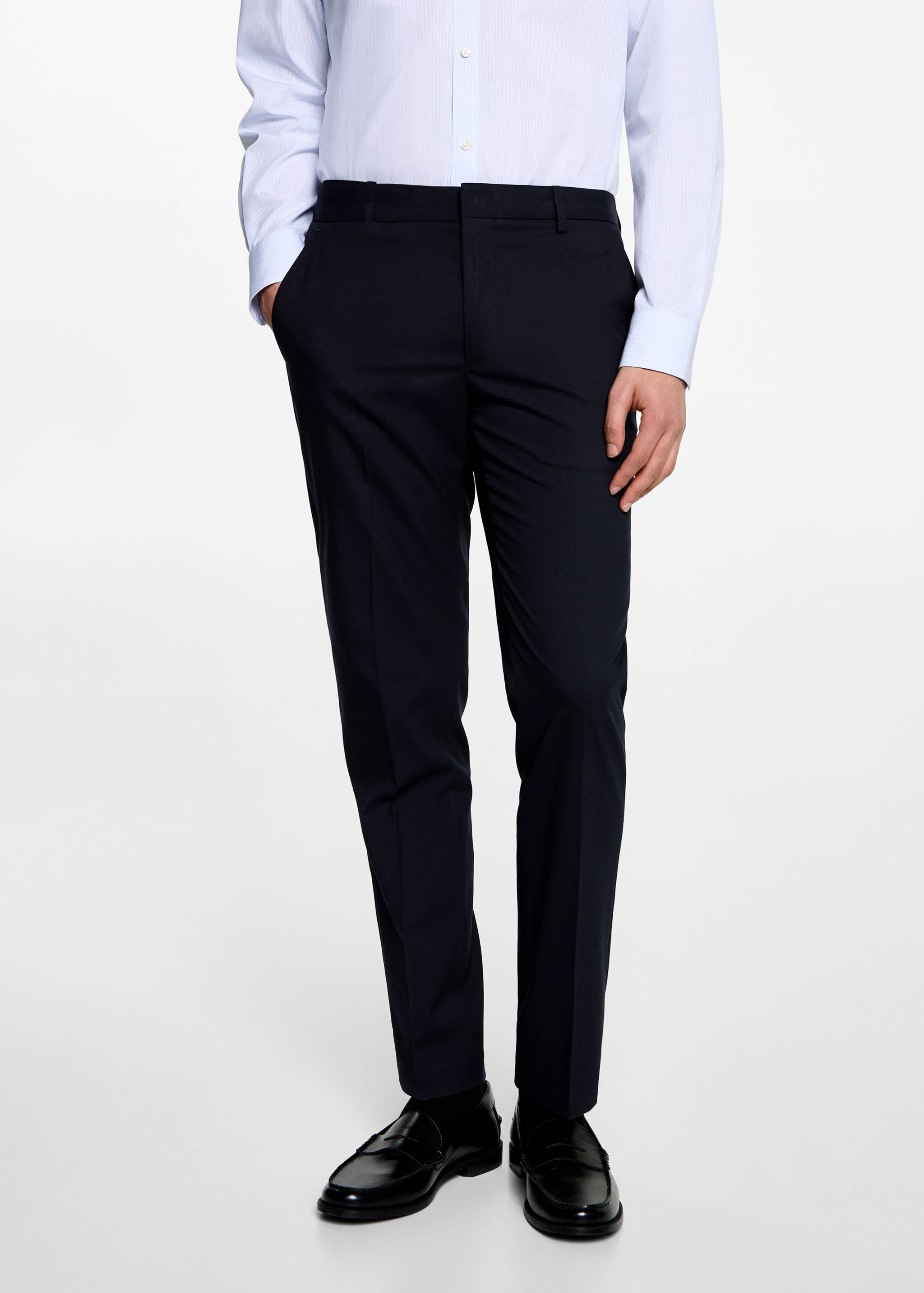 Slim fit suit trousers - Medium plane