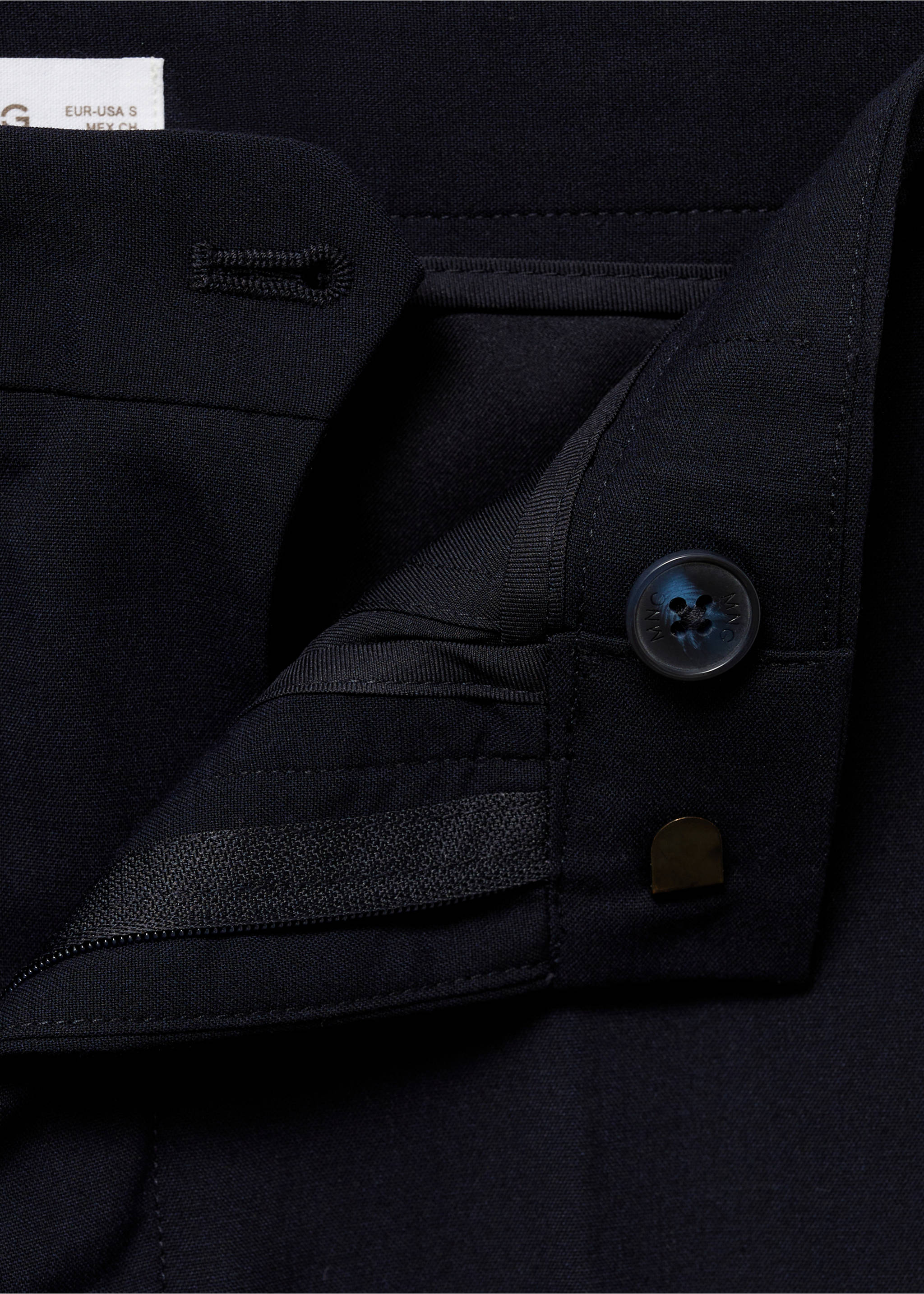 Slim Fit-Anzughose - Detail des Artikels 0, Dunkles Marineblau. Ref: 77034440-00.