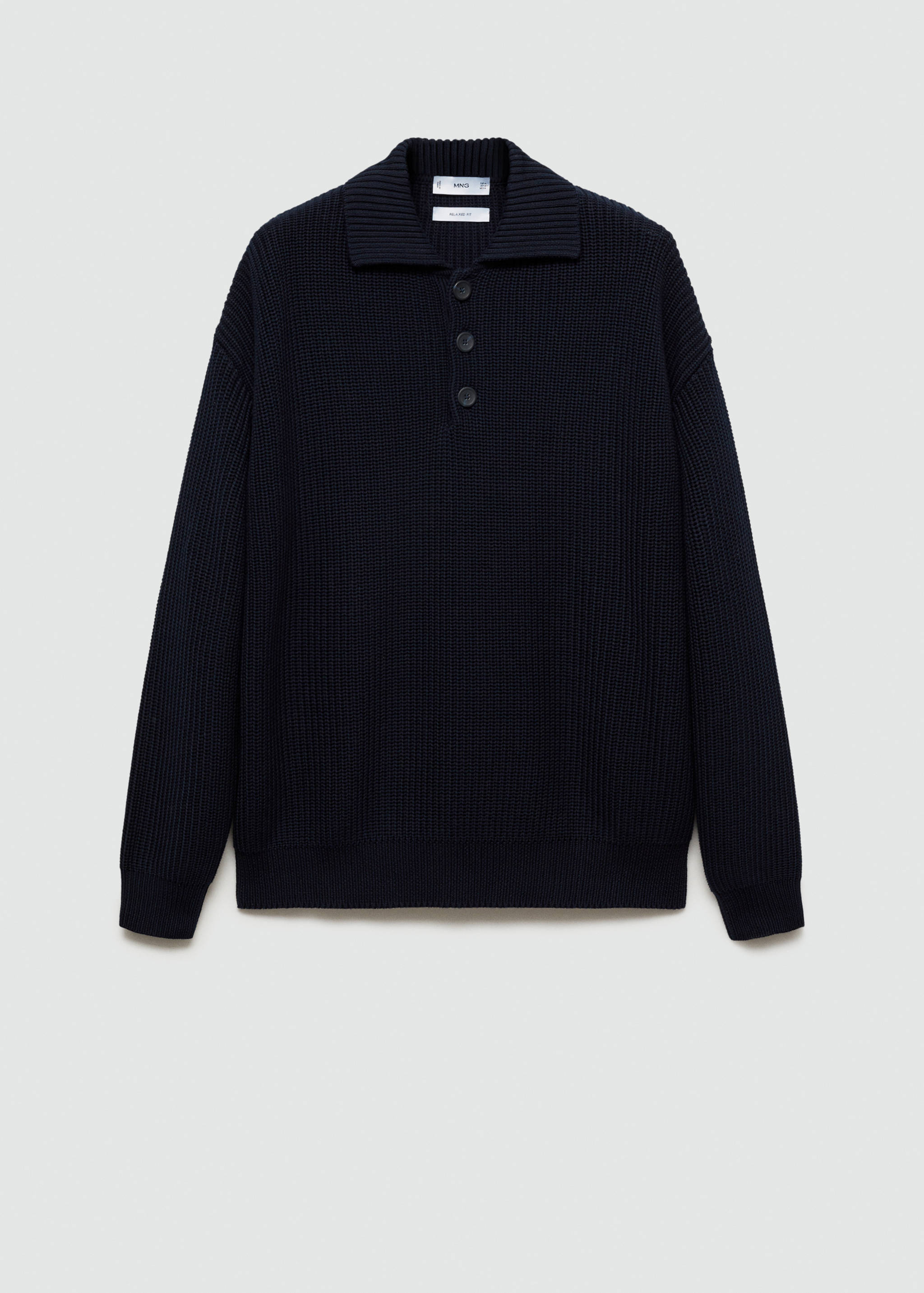 Pull-over polo maille épaisse côtelée - Article sans modèle