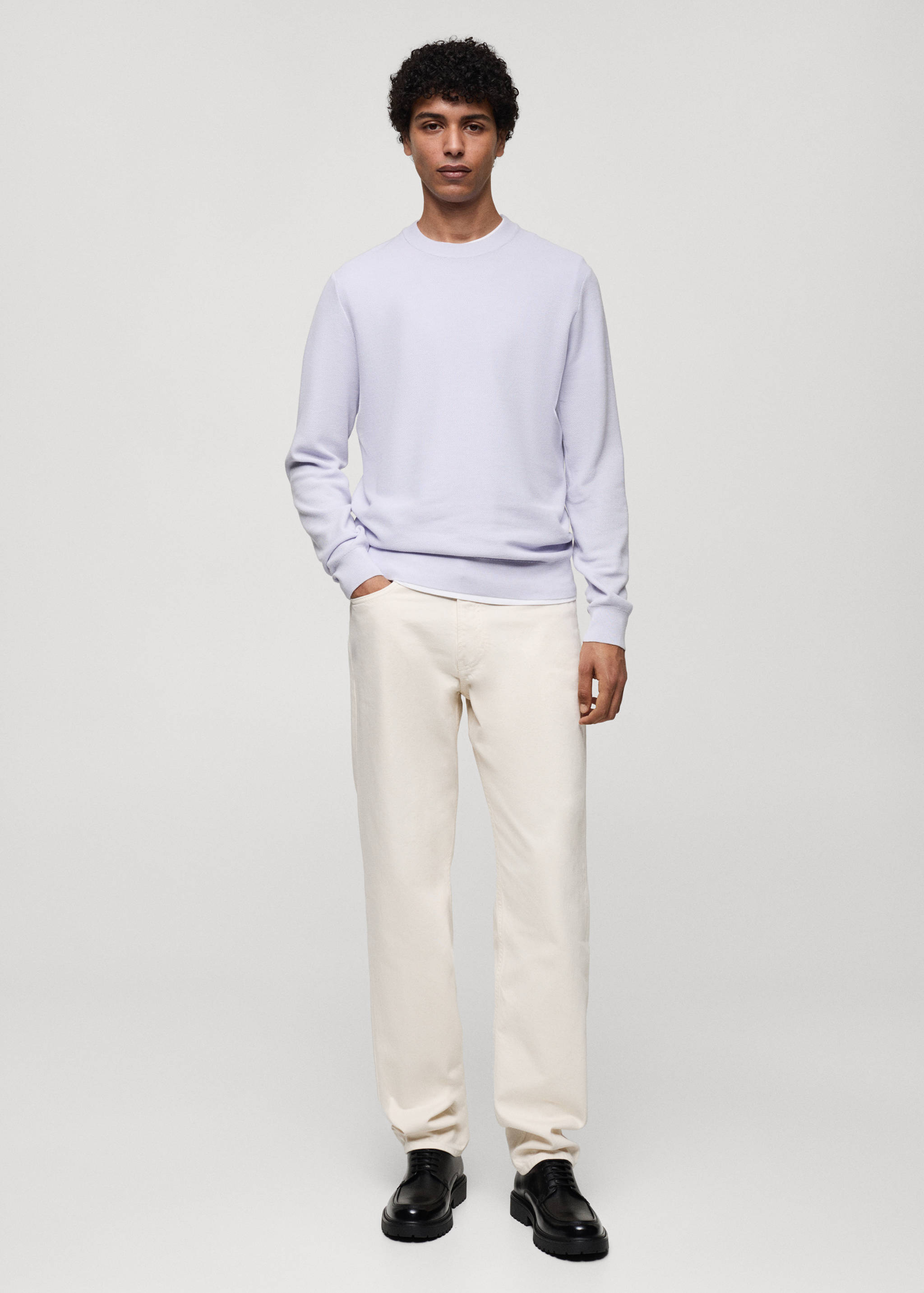 Fine-knit cotton sweater - General plane