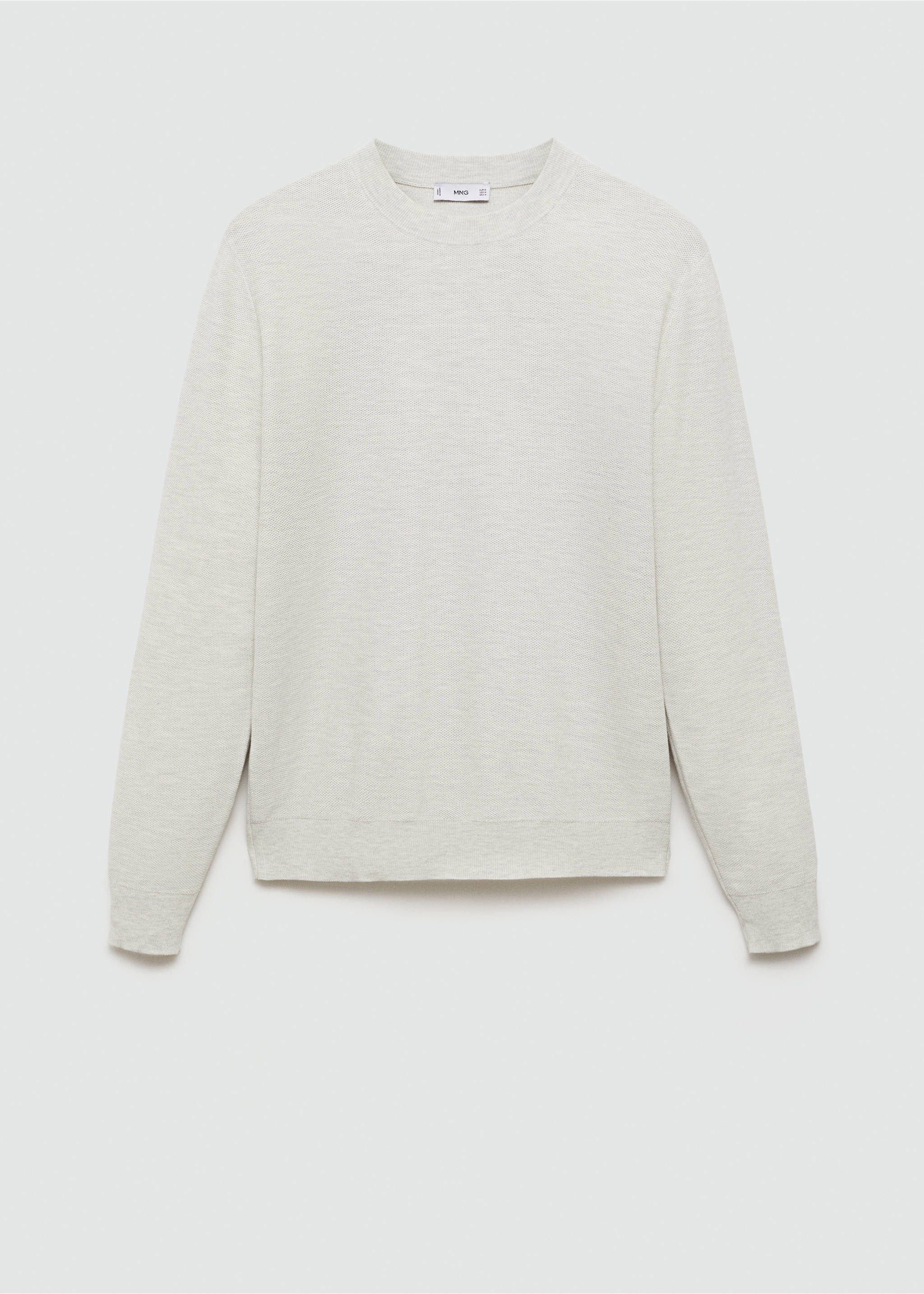 Fine-knit cotton sweater - Article without model, Light Heather Grey. Ref: 77034447-00.