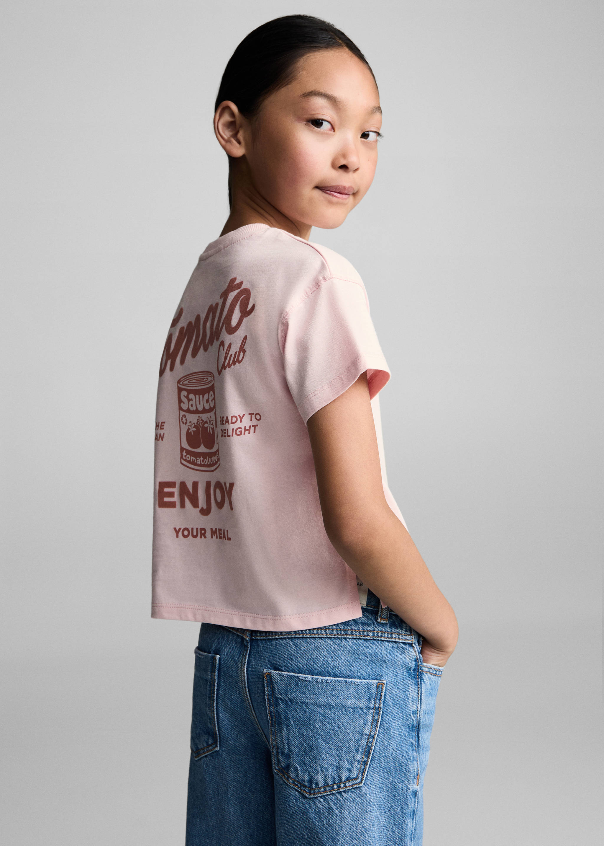 Bedrucktes Baumwoll-T-Shirt - Mittlere Ansicht