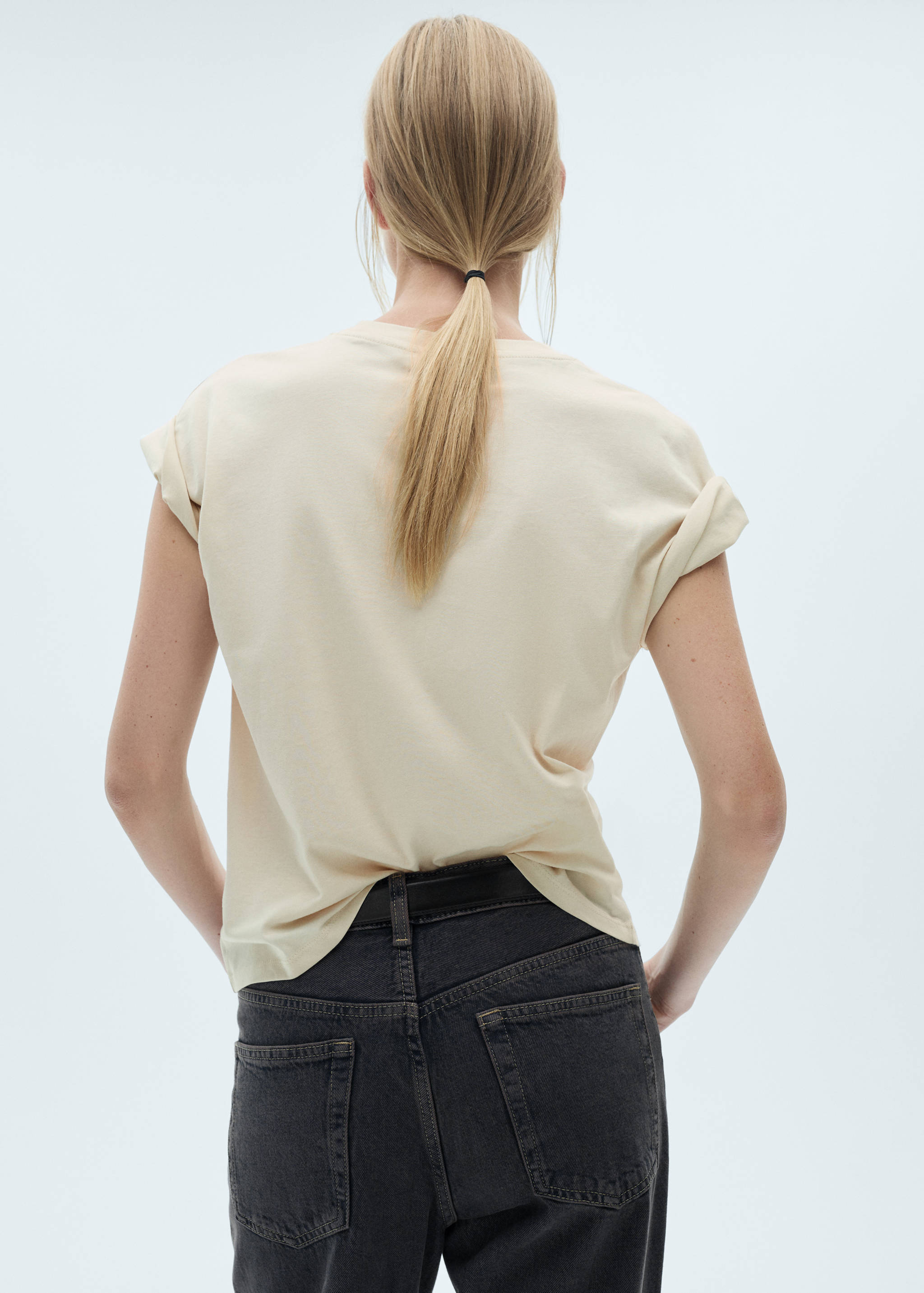 Samarreta cotó flor estampada - Revers de l'article