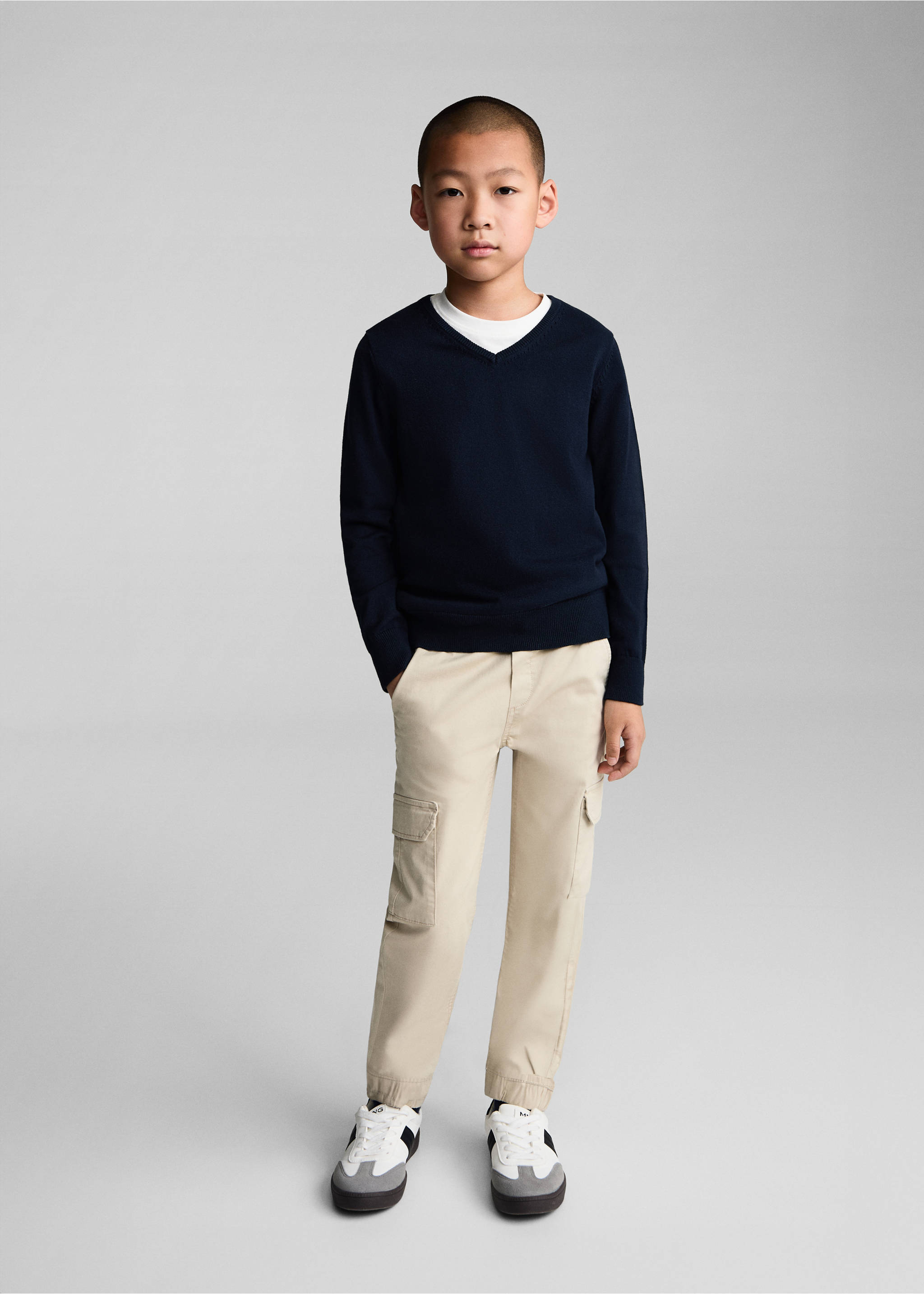 Fläckig bomull tröja - Allmän bild, Navy blå. Ref: 77034758-00.