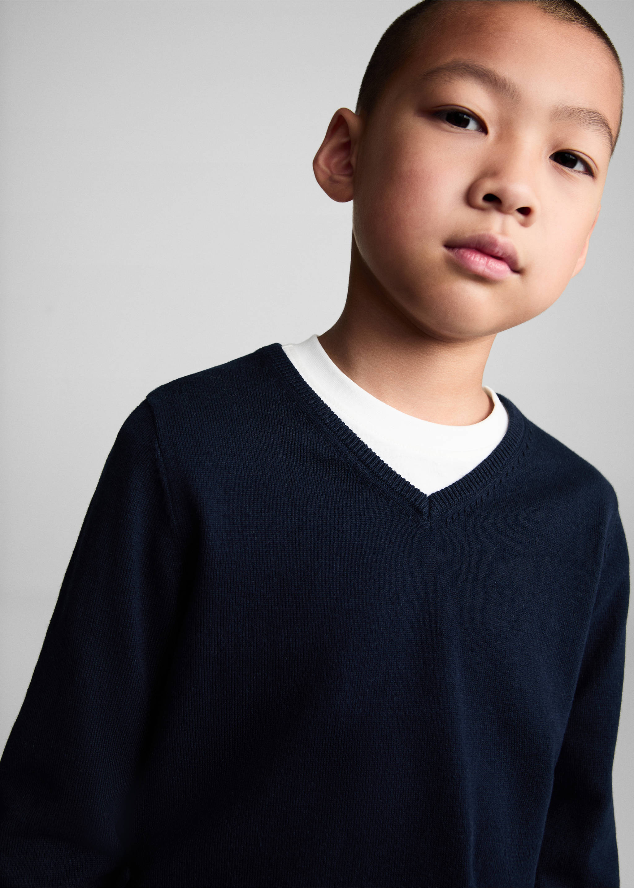 Fläckig bomull tröja - Detaljer om artikeln 1, Navy blå. Ref: 77034758-00.