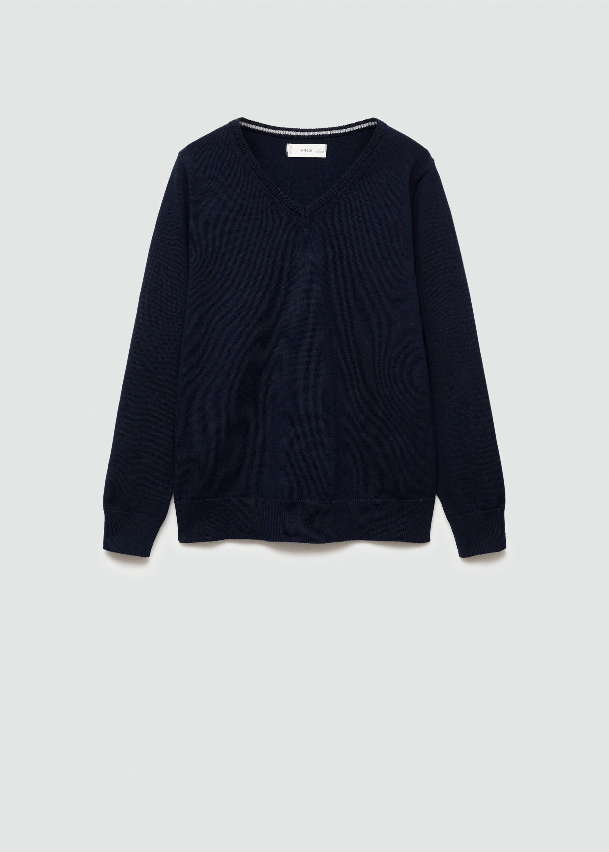 Pull-over jaspé coton - Article sans modèle, Bleu marine foncé. Ref: 77034758-00.