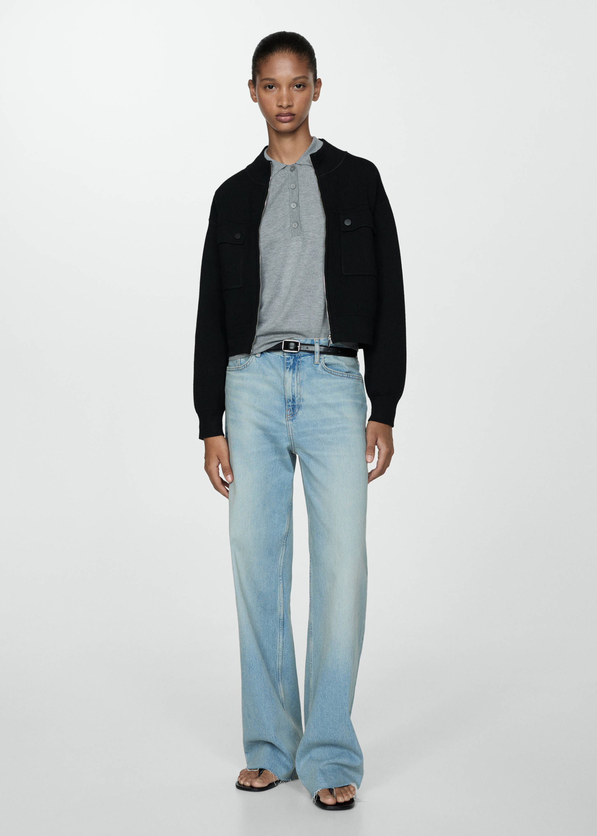 Pocket knit jacket - General plane