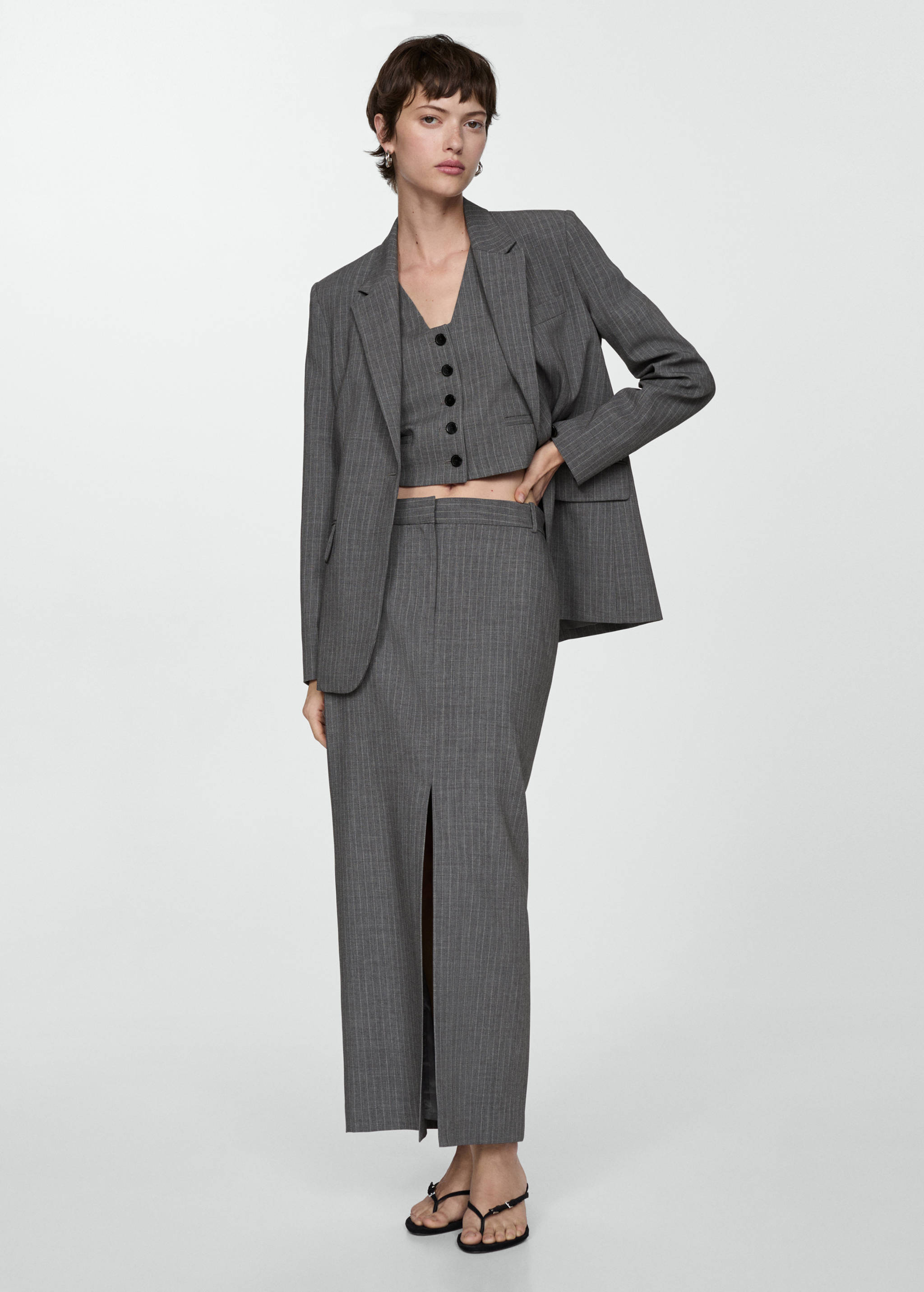 Pinstripe suit skirt - General plane