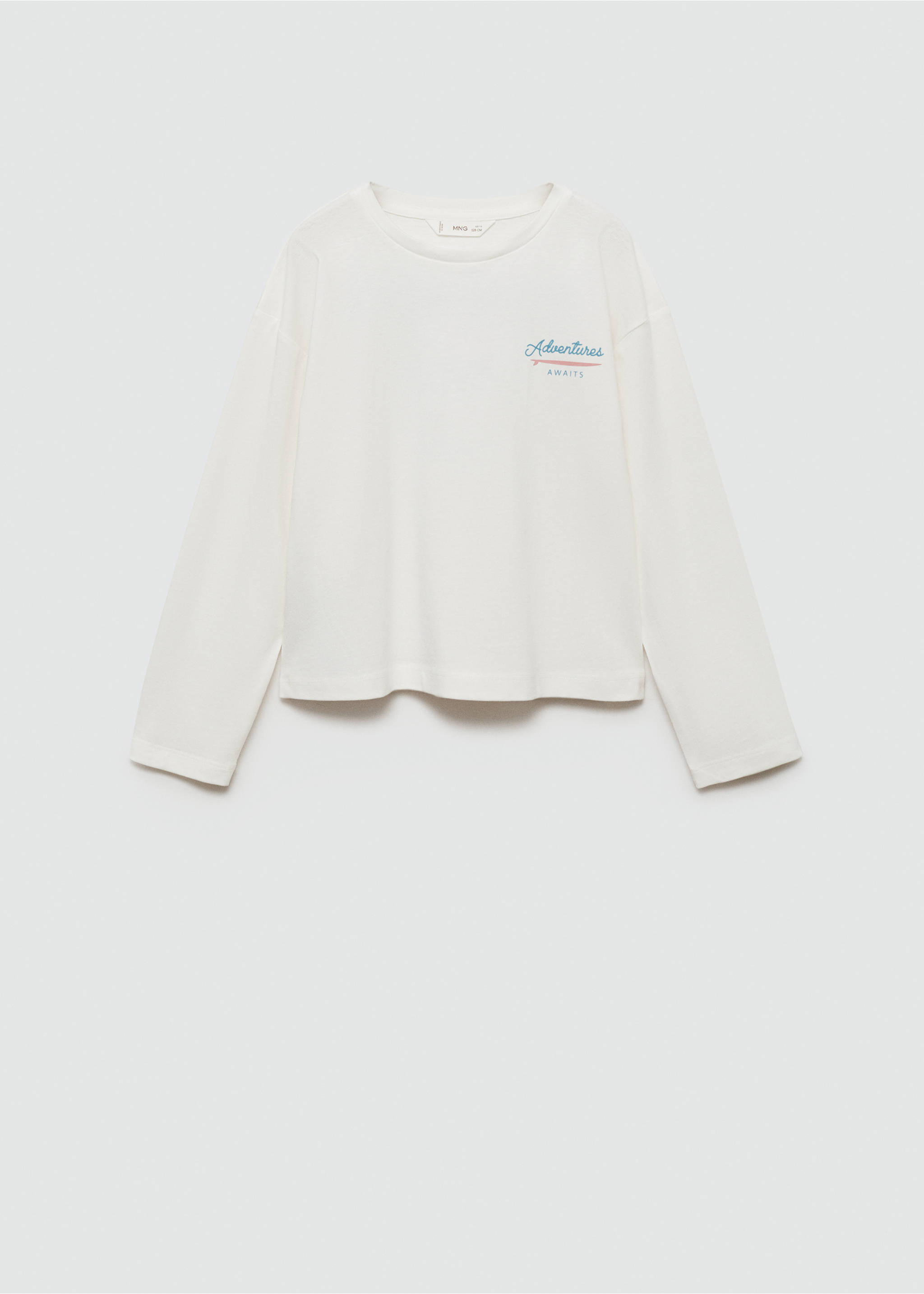 Embroidered detail cotton T-shirt - Article without model, Off White. Ref: 77034777-00.