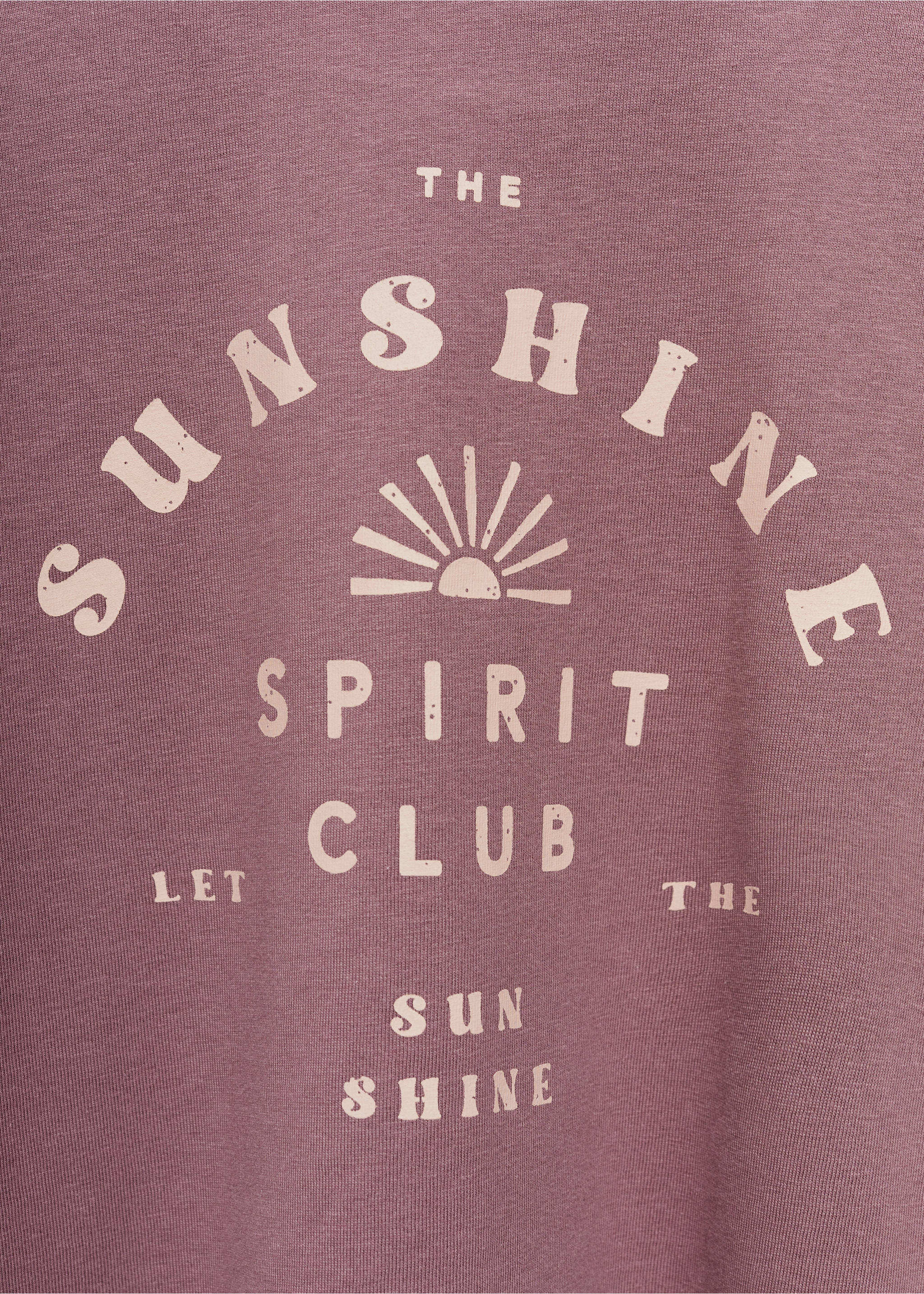 Printed long sleeve t-shirt - Details of the article 0, Plum. Ref: 77034778-00.