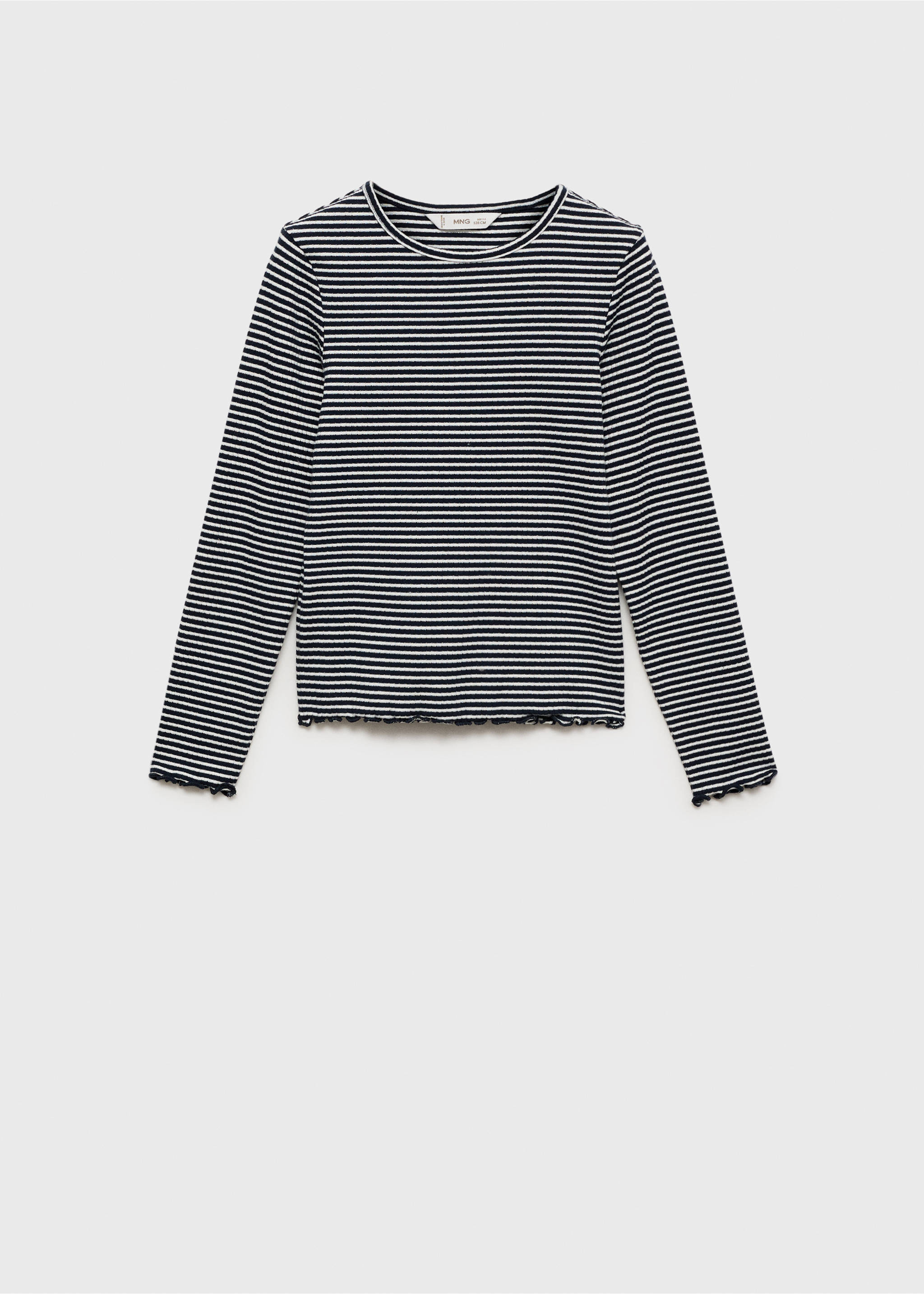 T-shirt manches longues rayures - Article sans modèle, Bleu marine foncé. Ref: 77034779-00.