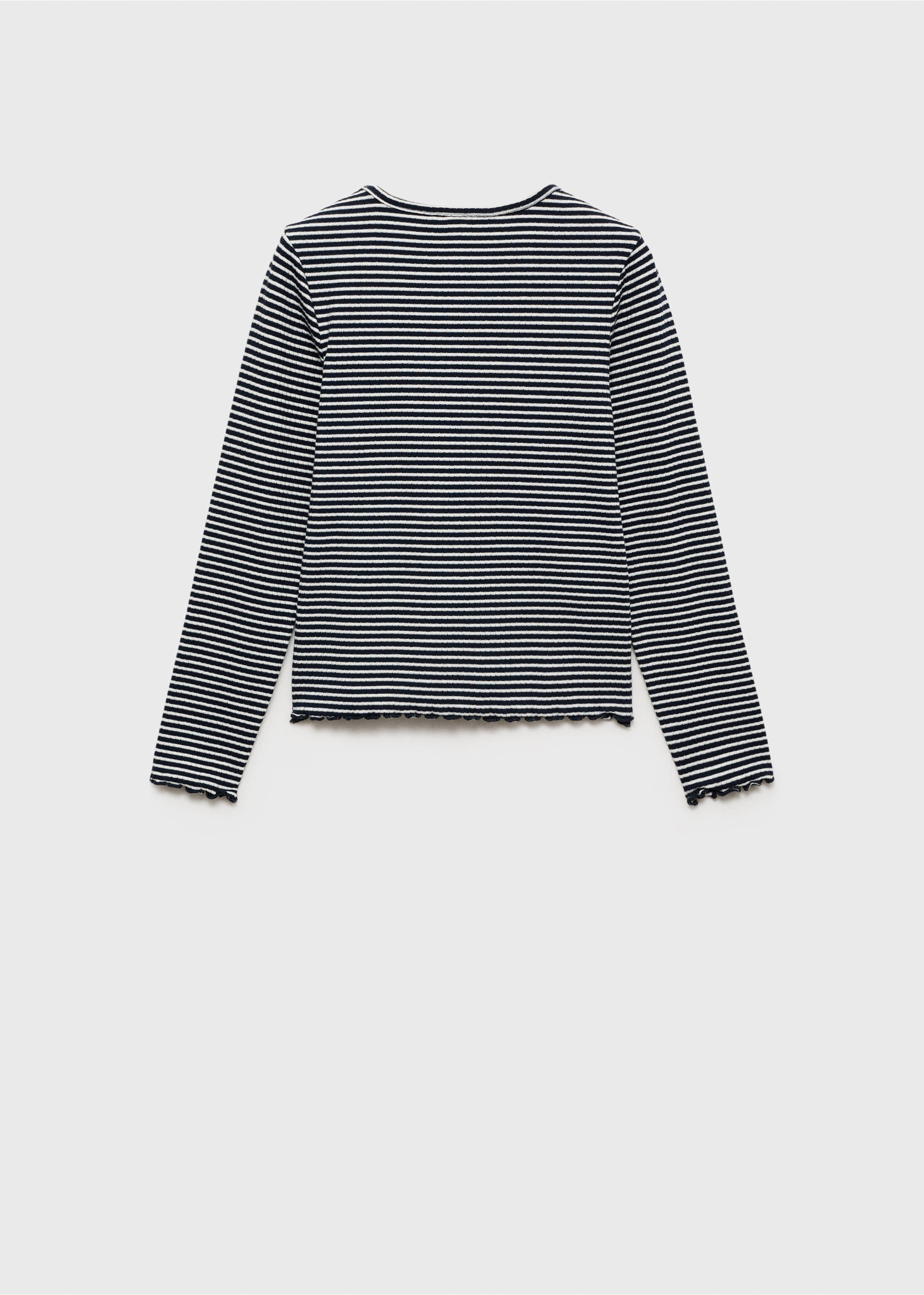 T-shirt manches longues rayures - Verso de l’article, Bleu marine foncé. Ref: 77034779-00.