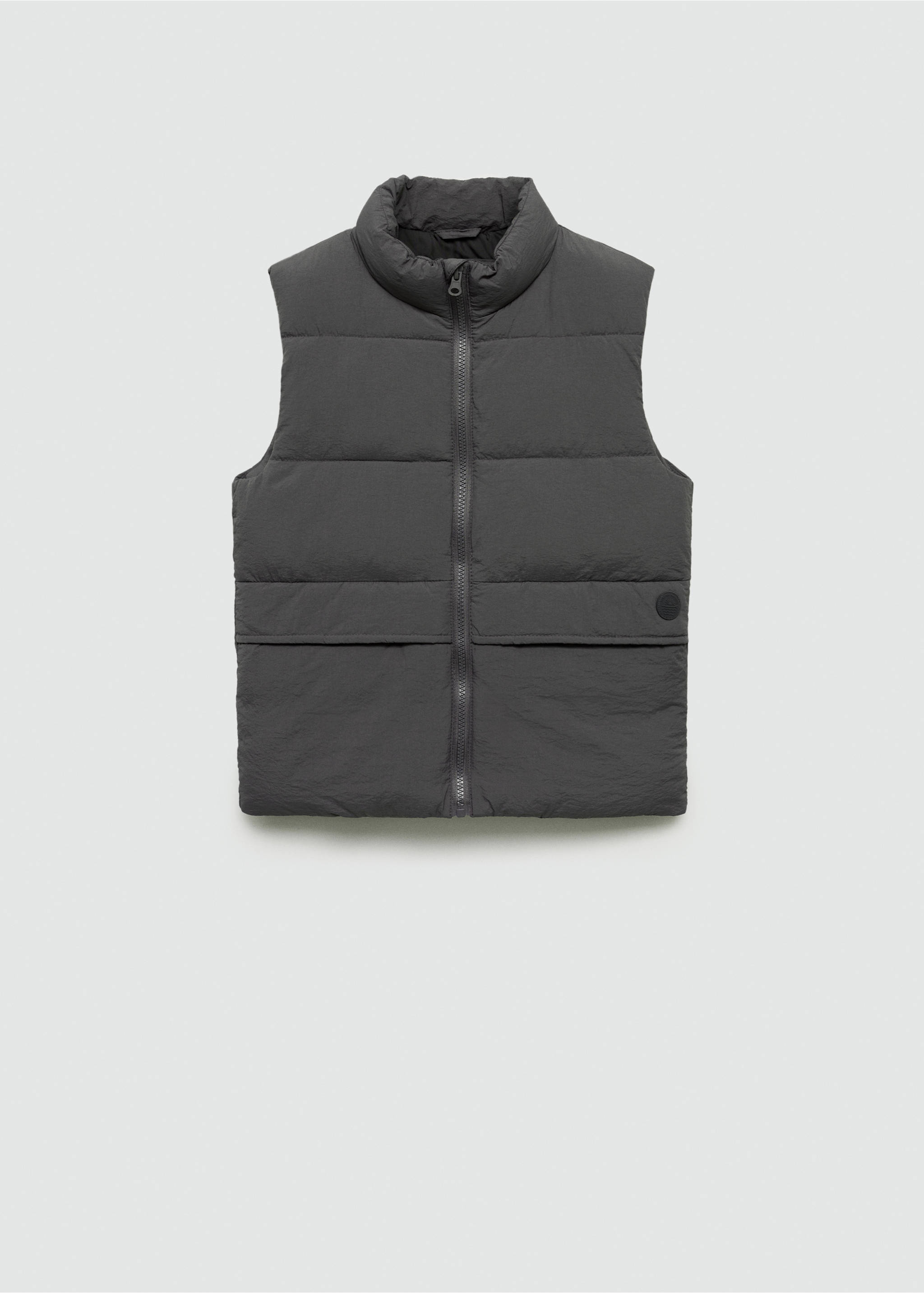 Quilted gilet with pockets - Article without model, Grey. Ref: 77034781-00.