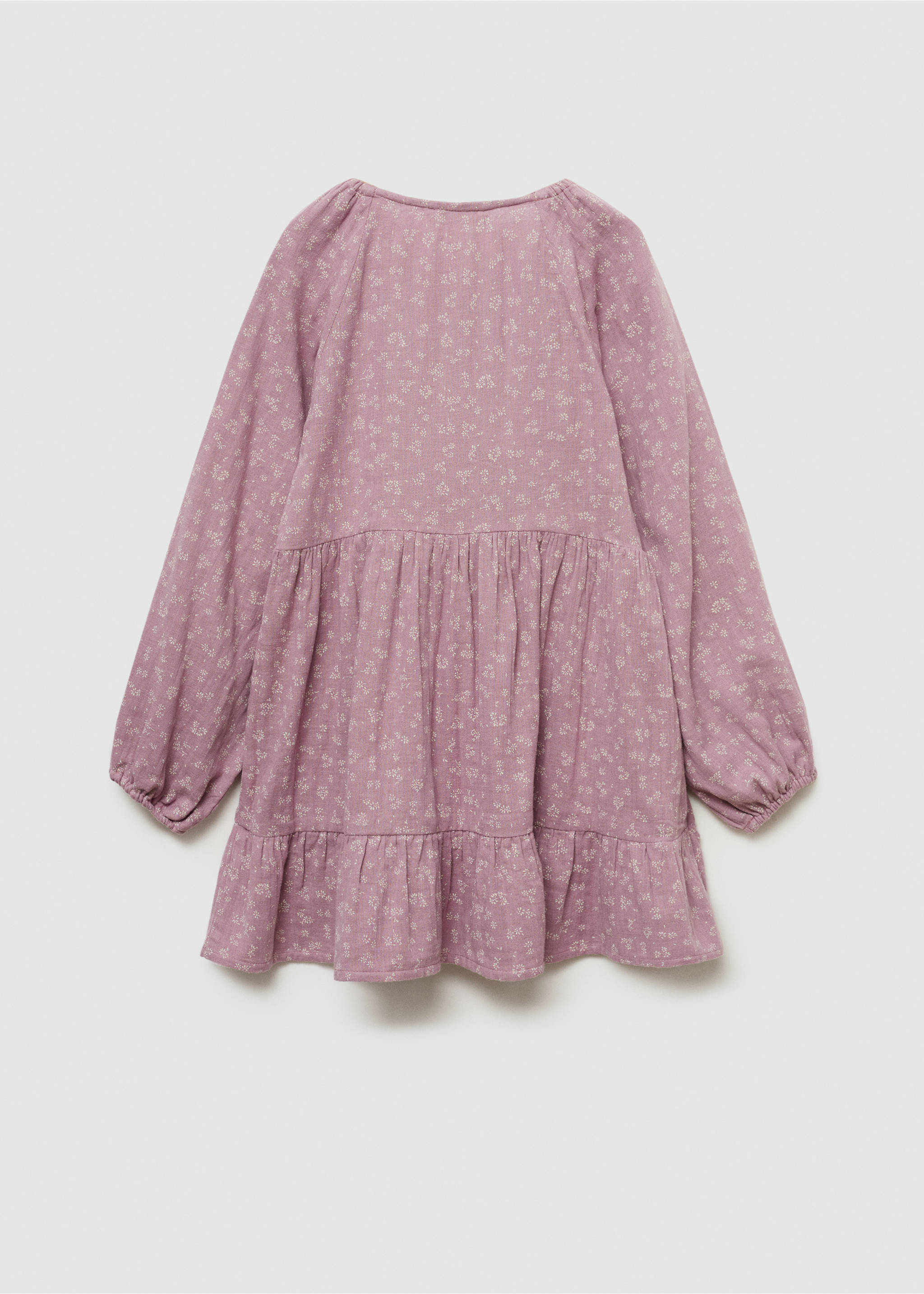 Ruffled printed dress - Reverse of the article, Purple. Ref: 77034785-00.