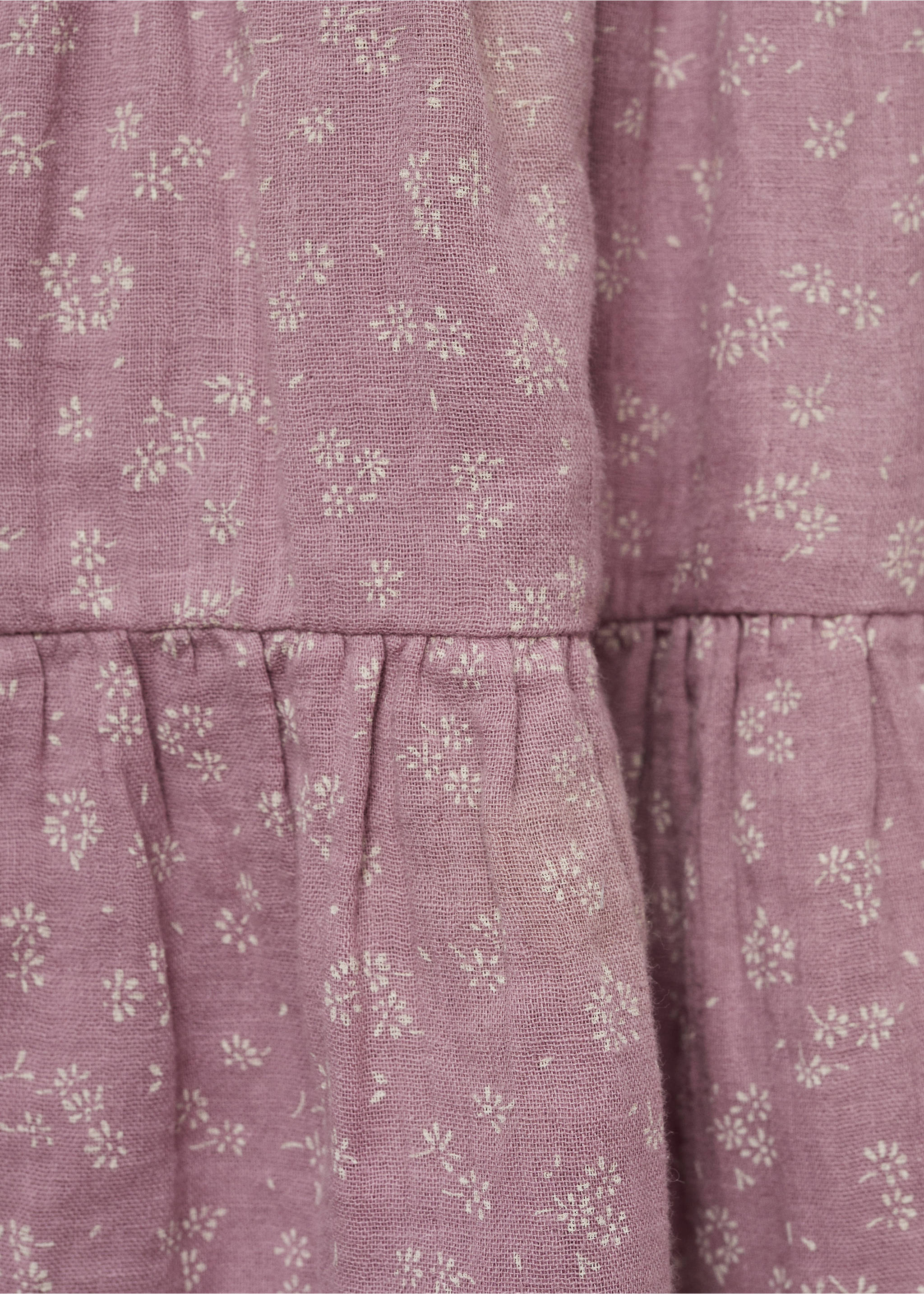 Ruffled printed dress - Details of the article 0, Purple. Ref: 77034785-00.