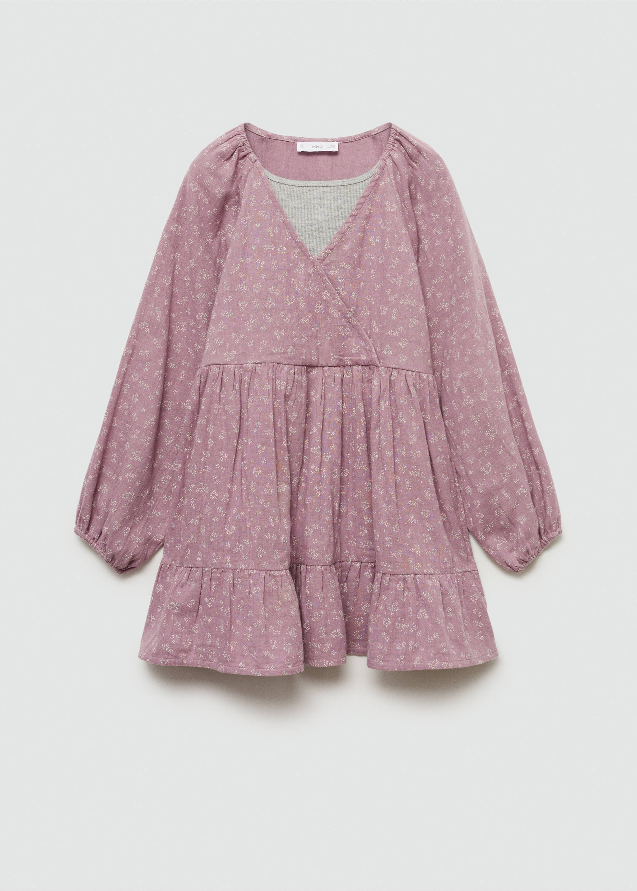 Ruffled printed dress - Article without model, Purple. Ref: 77034785-00.