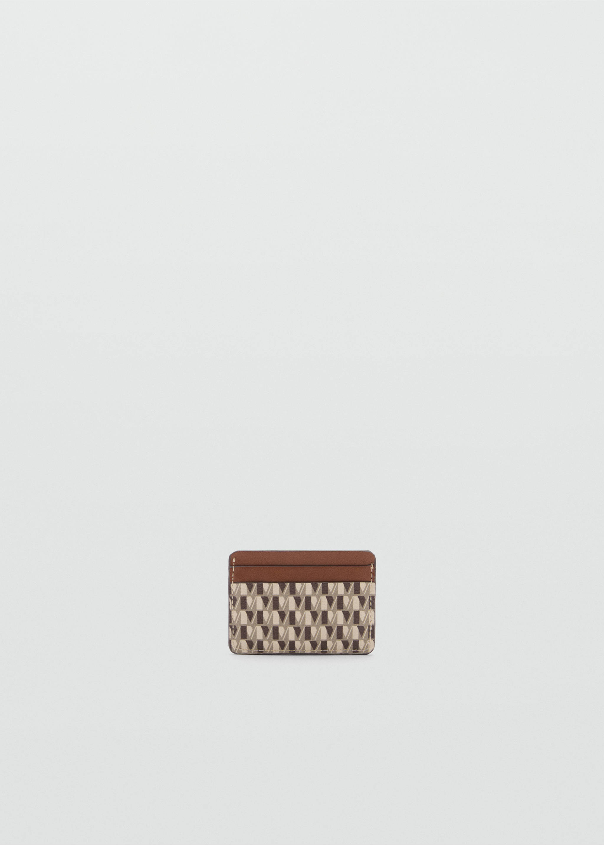 Kartenetui mit Logomuster - Mittlere Ansicht, Mittelbraun. Ref: 77034792-00.