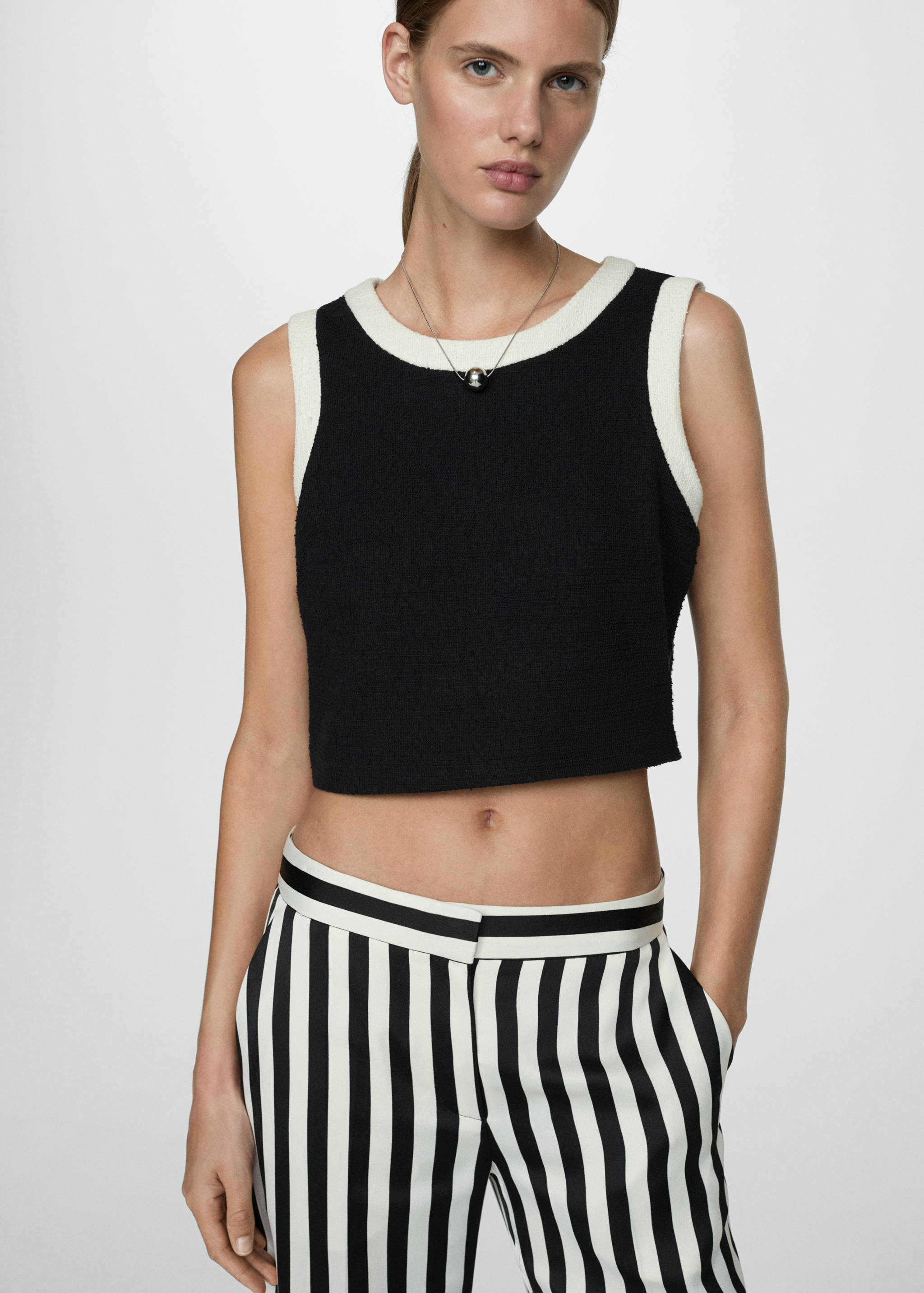 Ριγέ παντελόνι σε ίσια γραμμή - Λεπτομέρεια του προϊόντος 1