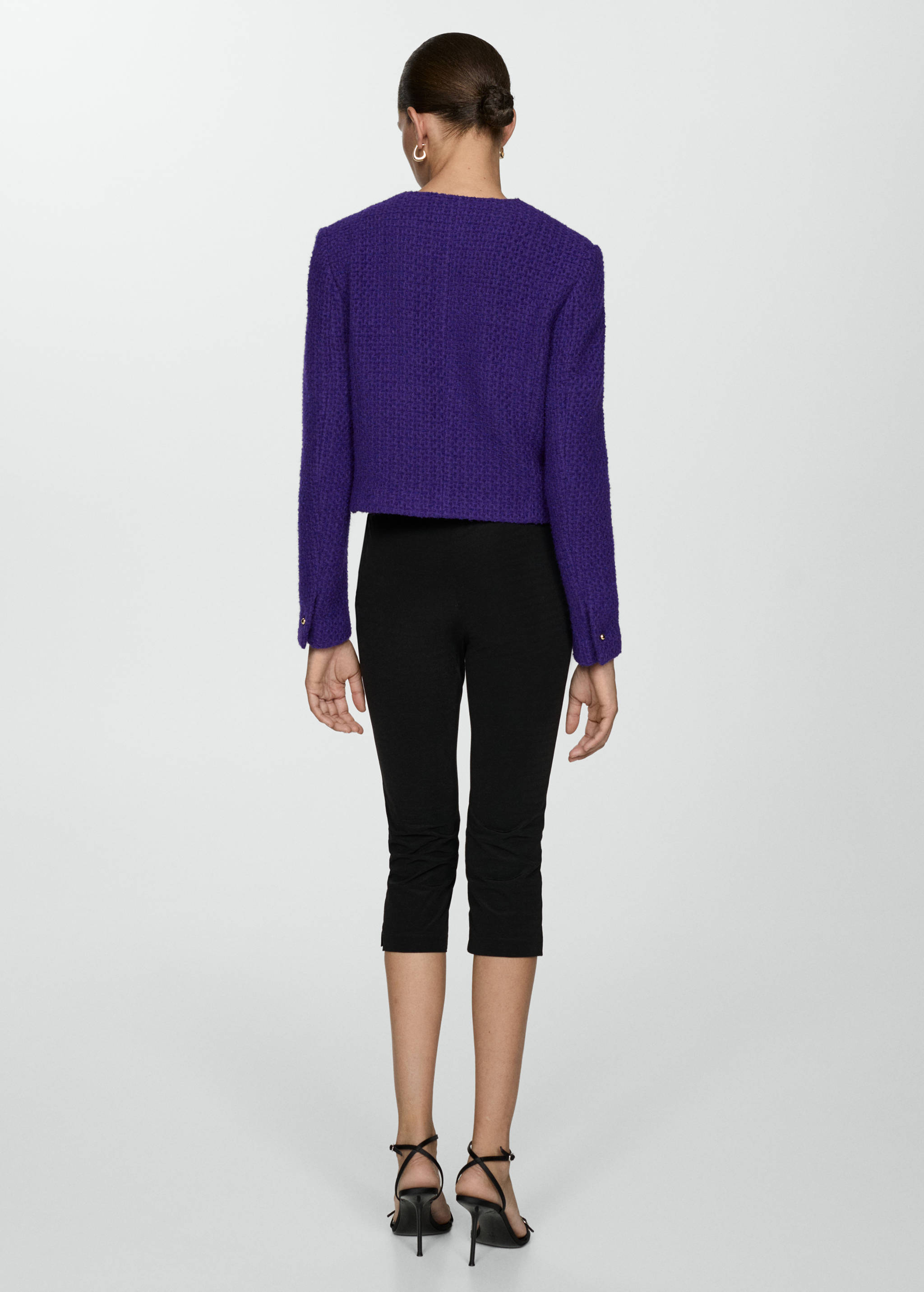 V-neck tweed jacket - Reverse of the article