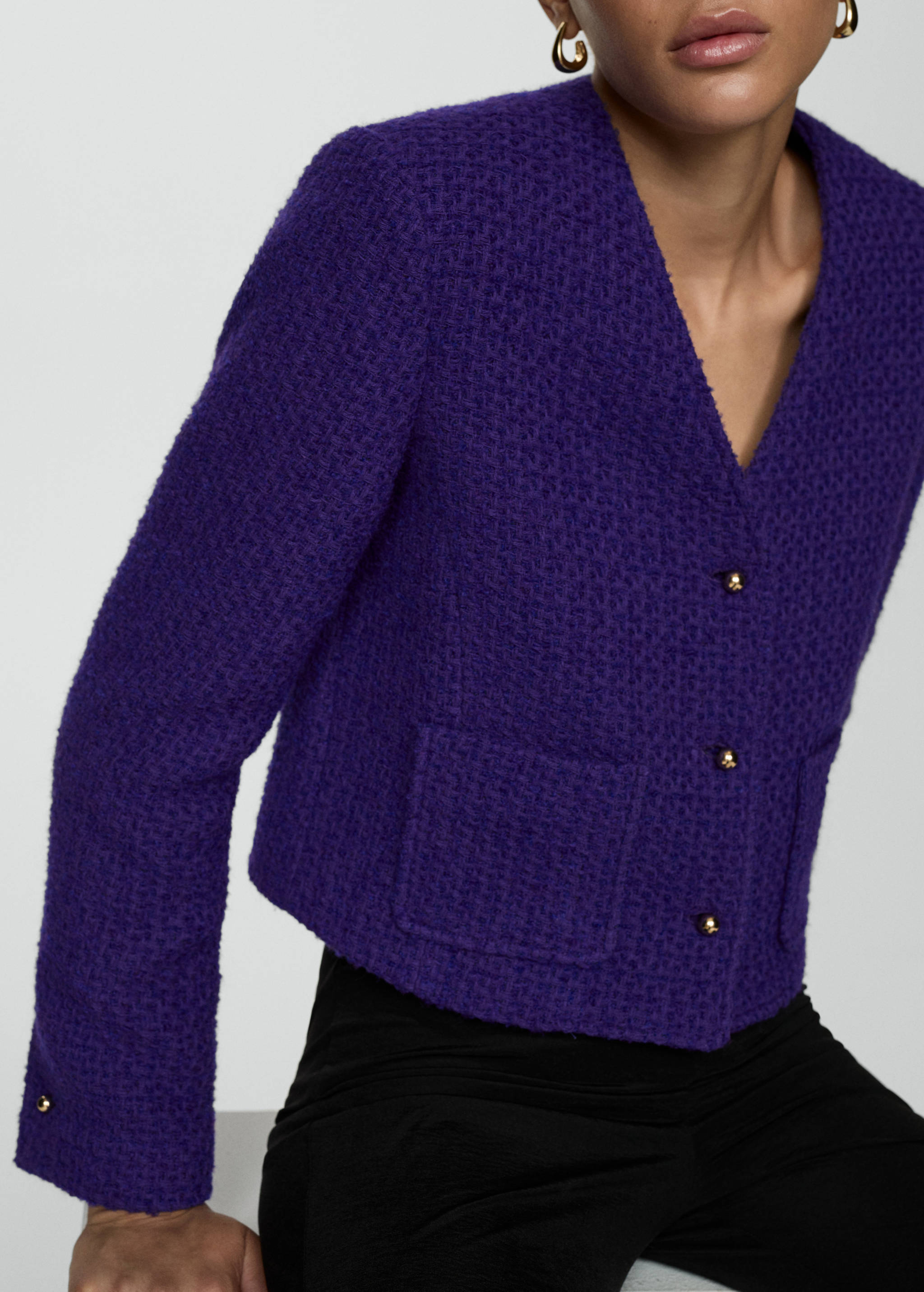 V-neck tweed jacket - Details of the article 3