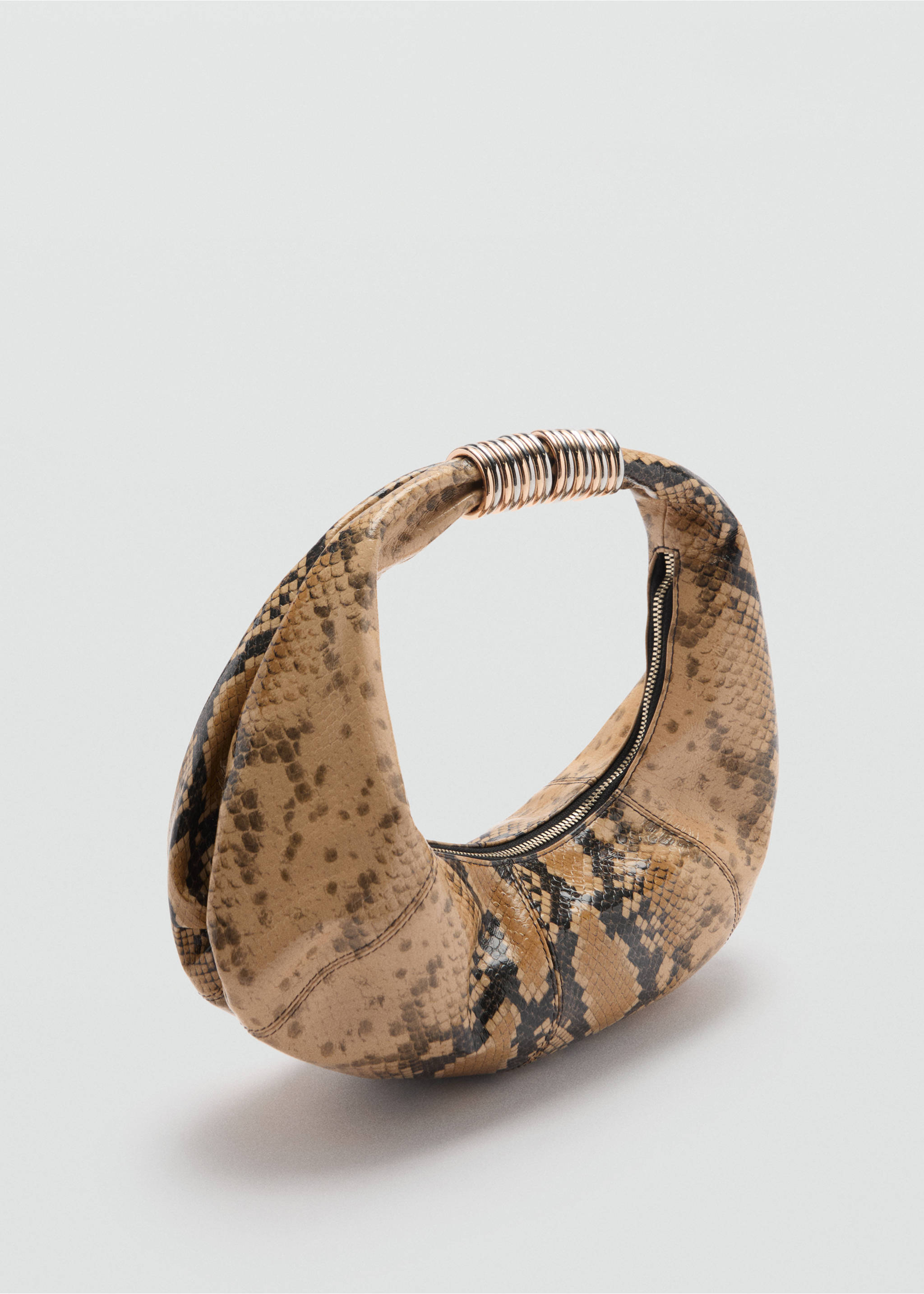 Snake-effect leather bag - Medium plane, Beige. Ref: 77034796-00.