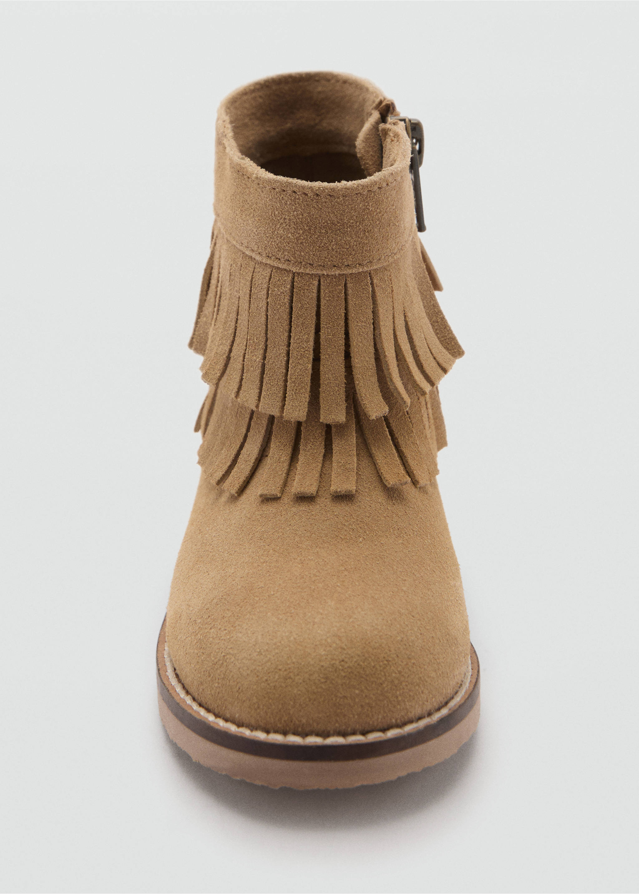 Lederstiefelette mit Fransen - Detail des Artikels 3, Beige. Ref: 77035146-00.