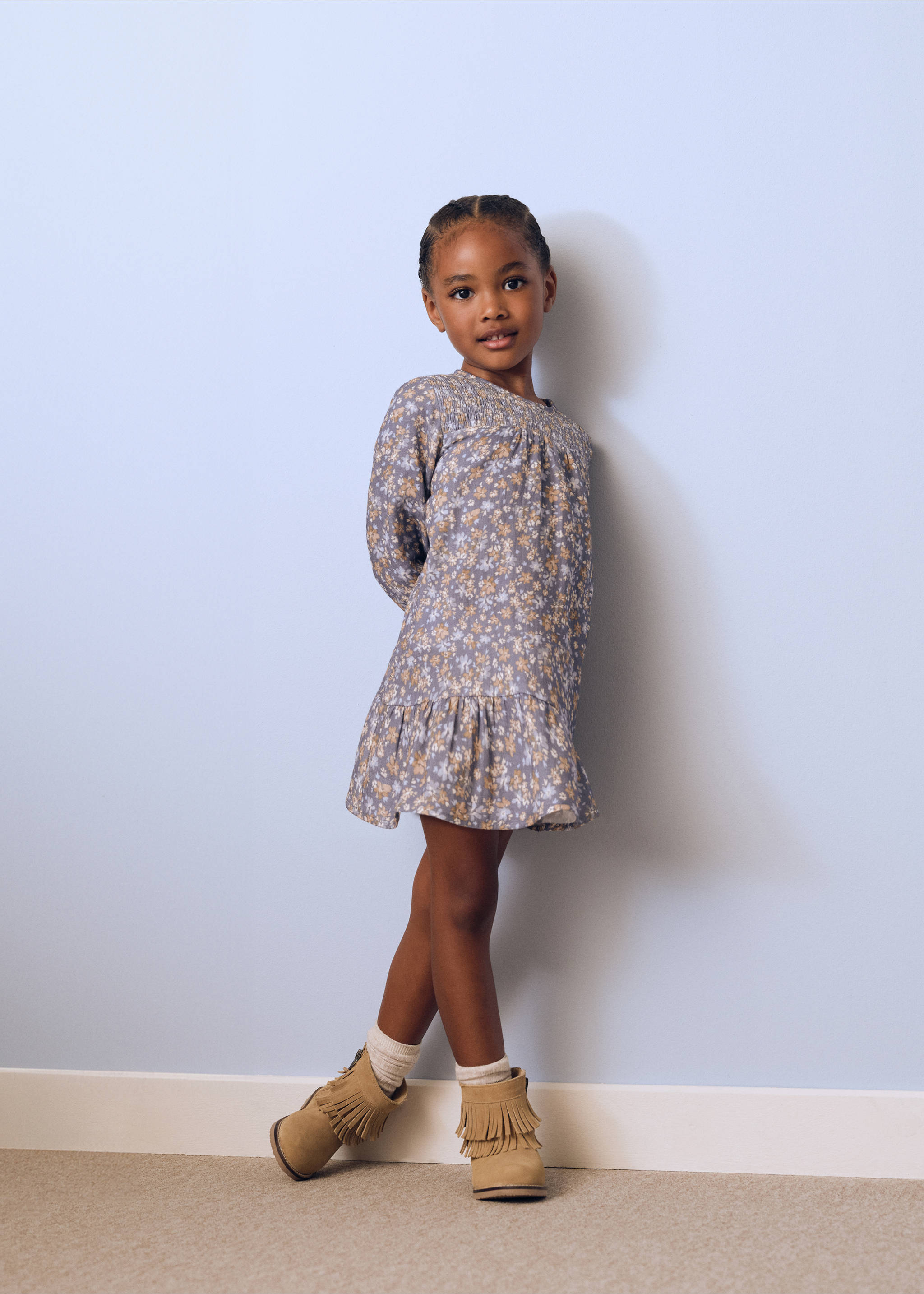 Lederstiefelette mit Fransen - Detail des Artikels 5, Beige. Ref: 77035146-00.