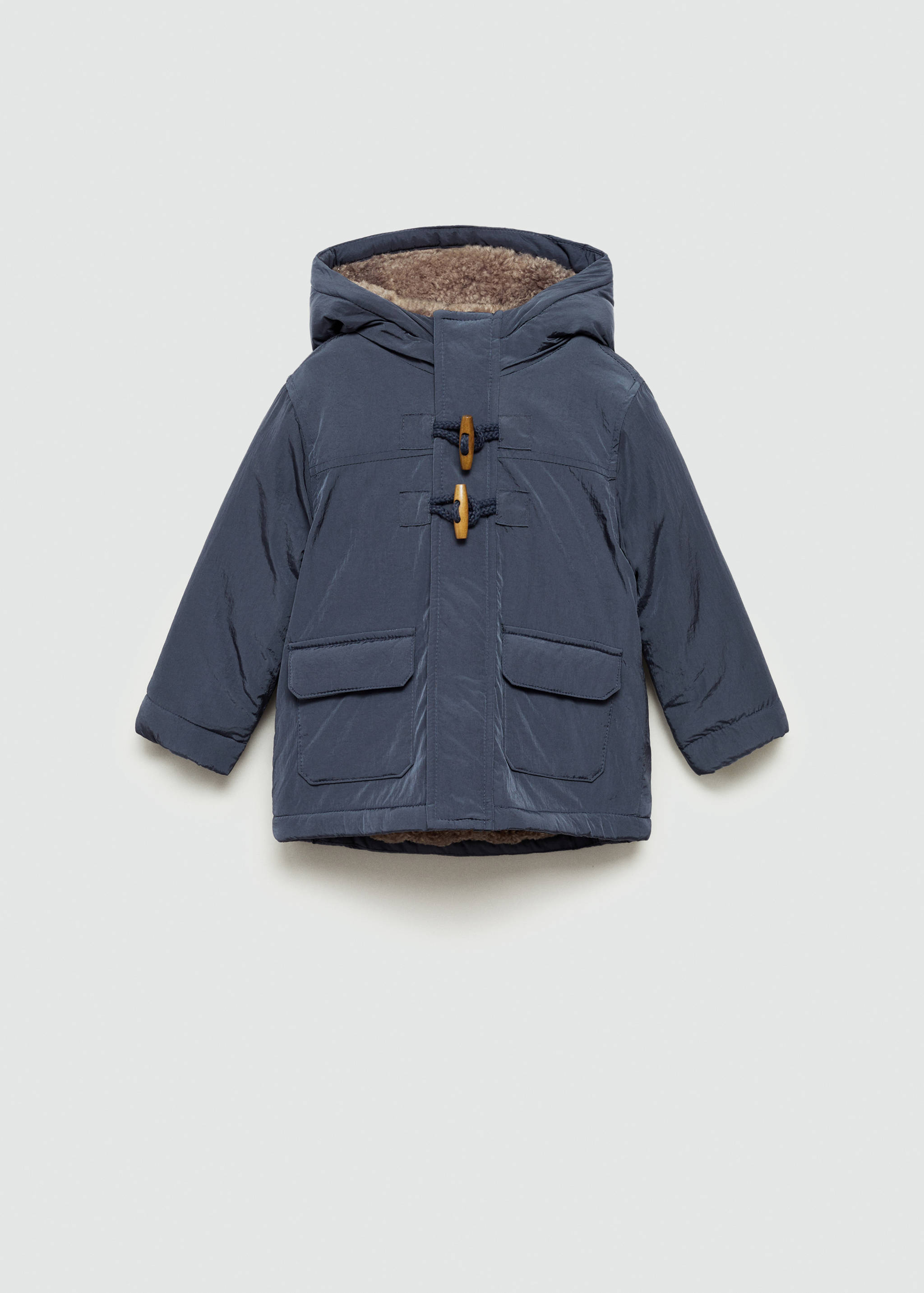 Padded anorak with shearling lining - Article without model