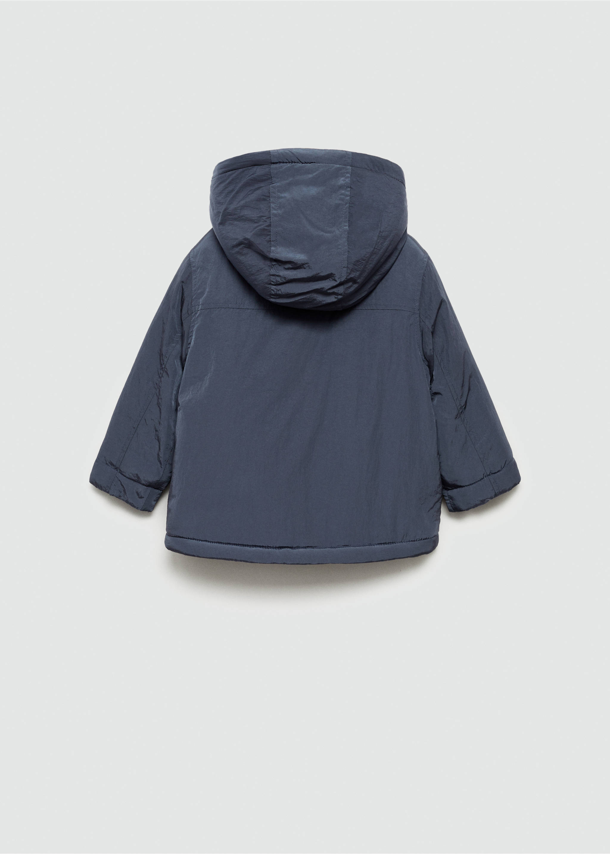 Padded anorak with shearling lining - Reverse of the article, Blue. Ref: 77035148-00.