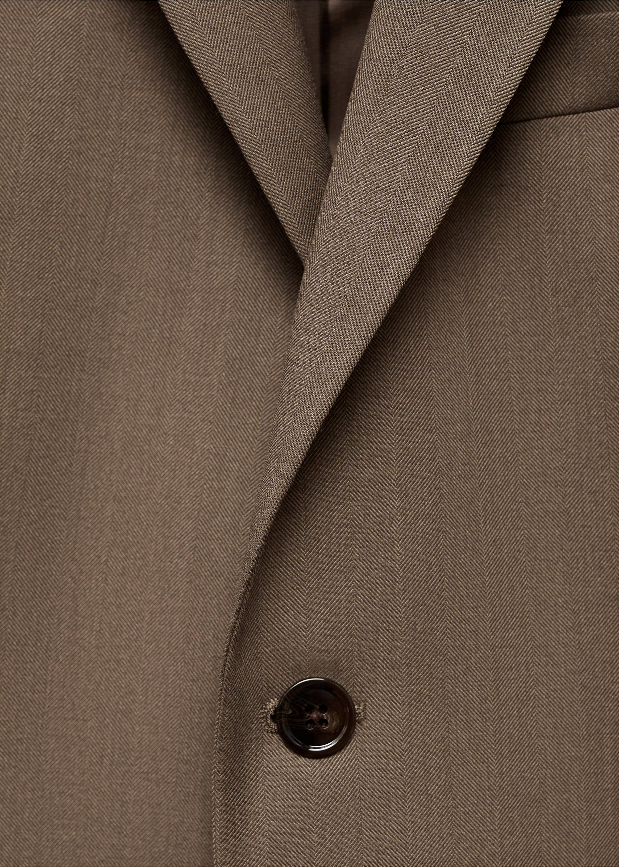 Stretch-fabric slim-fit suit blazer - Details of the article 8, Beige. Ref: 77035149-00.