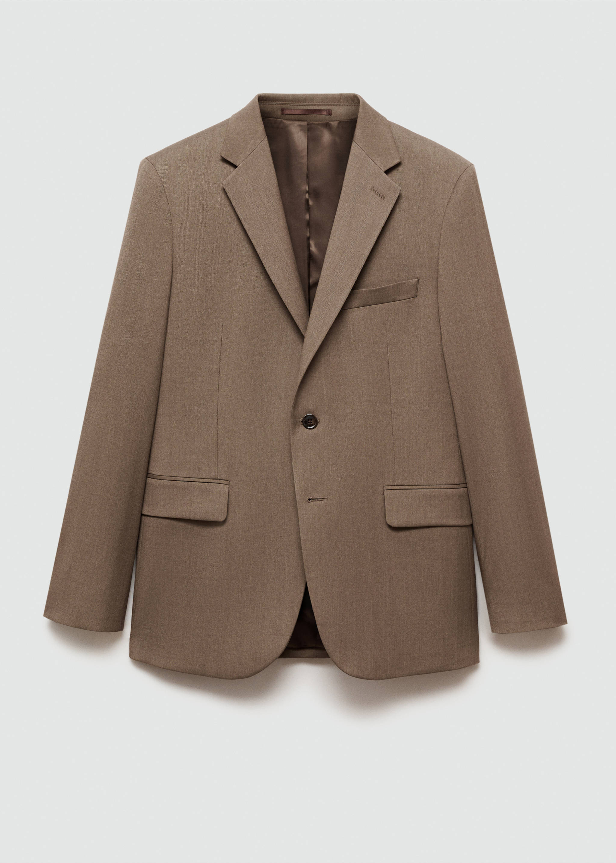 Stretch-fabric slim-fit suit jacket - Article without model, Beige. Ref: 77035149-00.