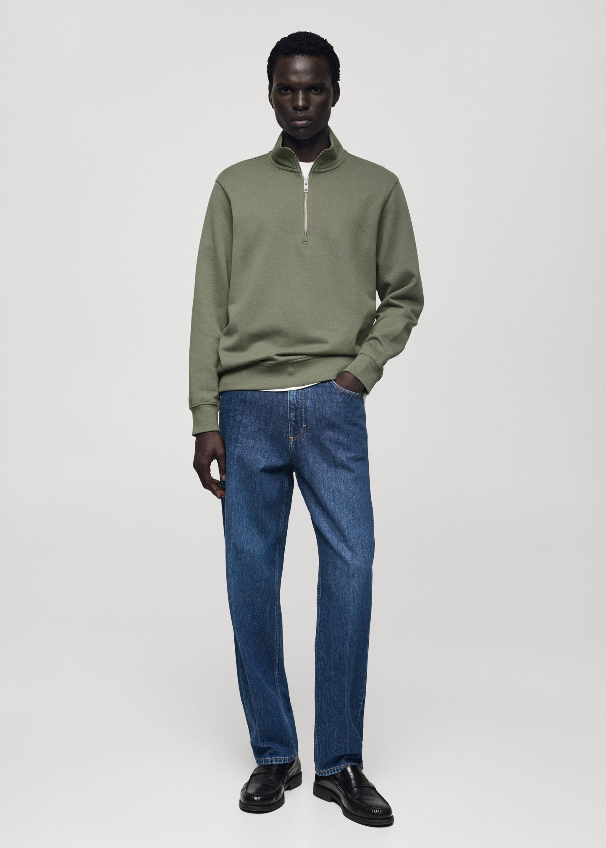 Zipper cotton sweater - General plane