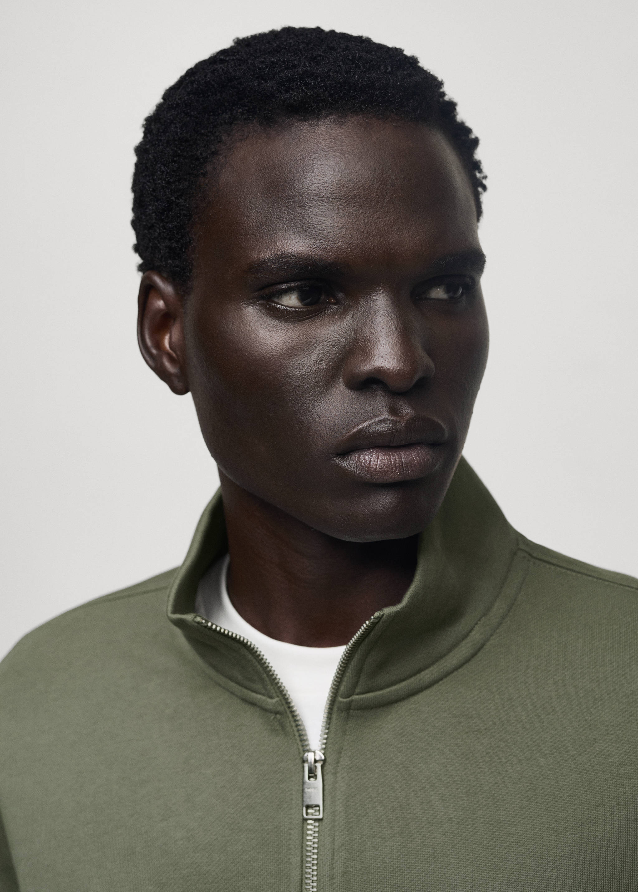 Zipper cotton sweater - Details of the article 1