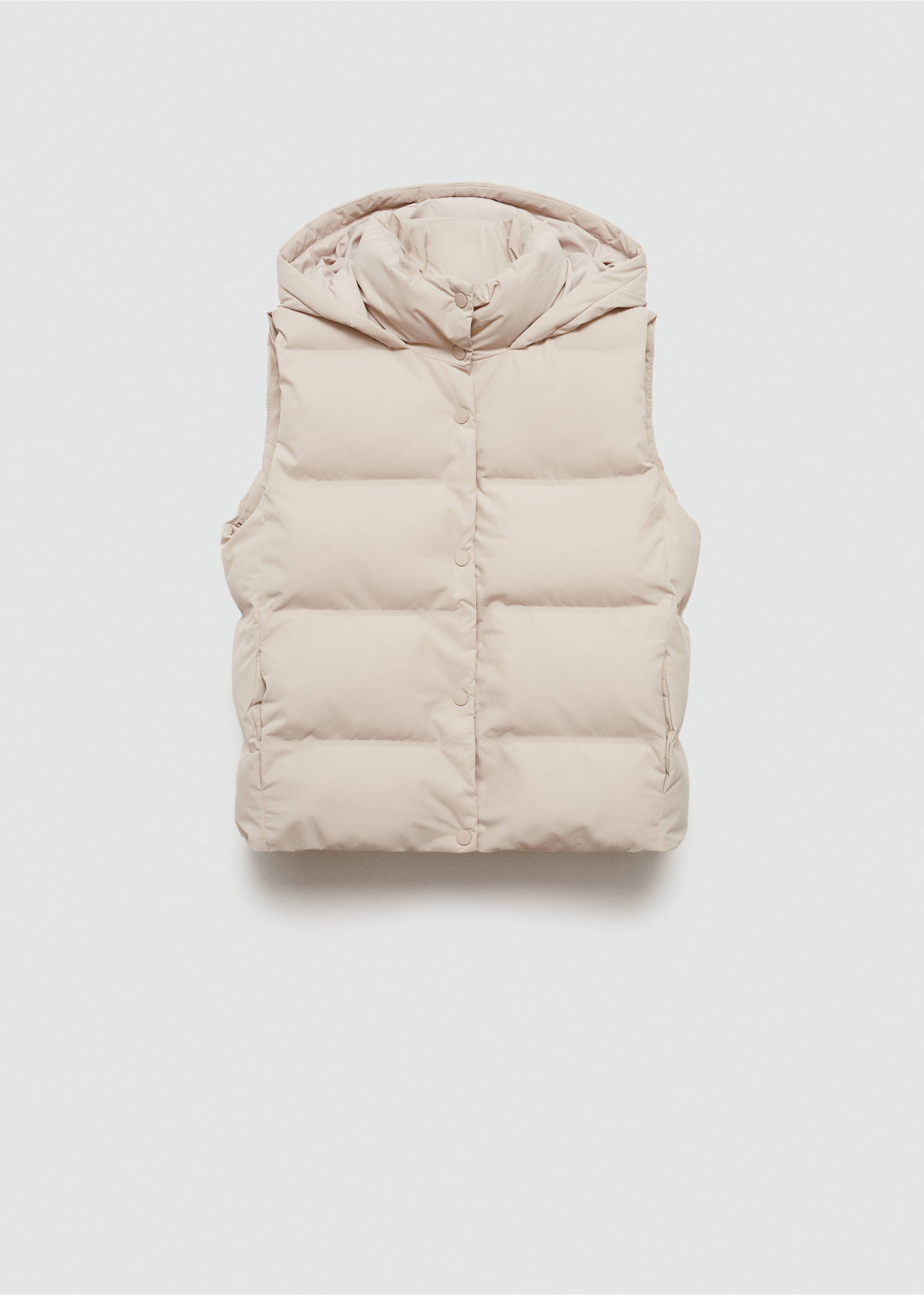 Steppweste mit Kapuze - Artikel ohne Model, Ecru. Ref: 77035630-00.
