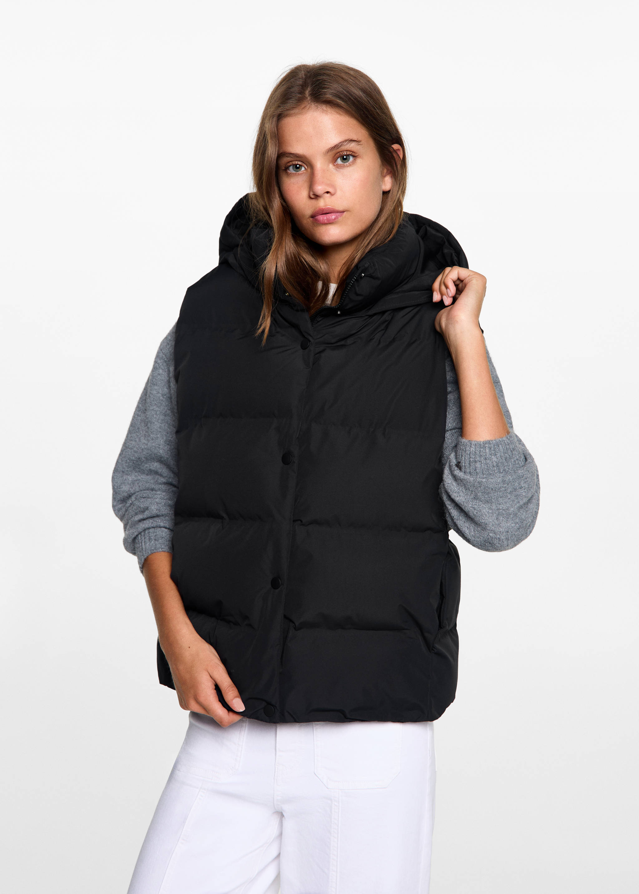 Steppweste mit Kapuze - Mittlere Ansicht