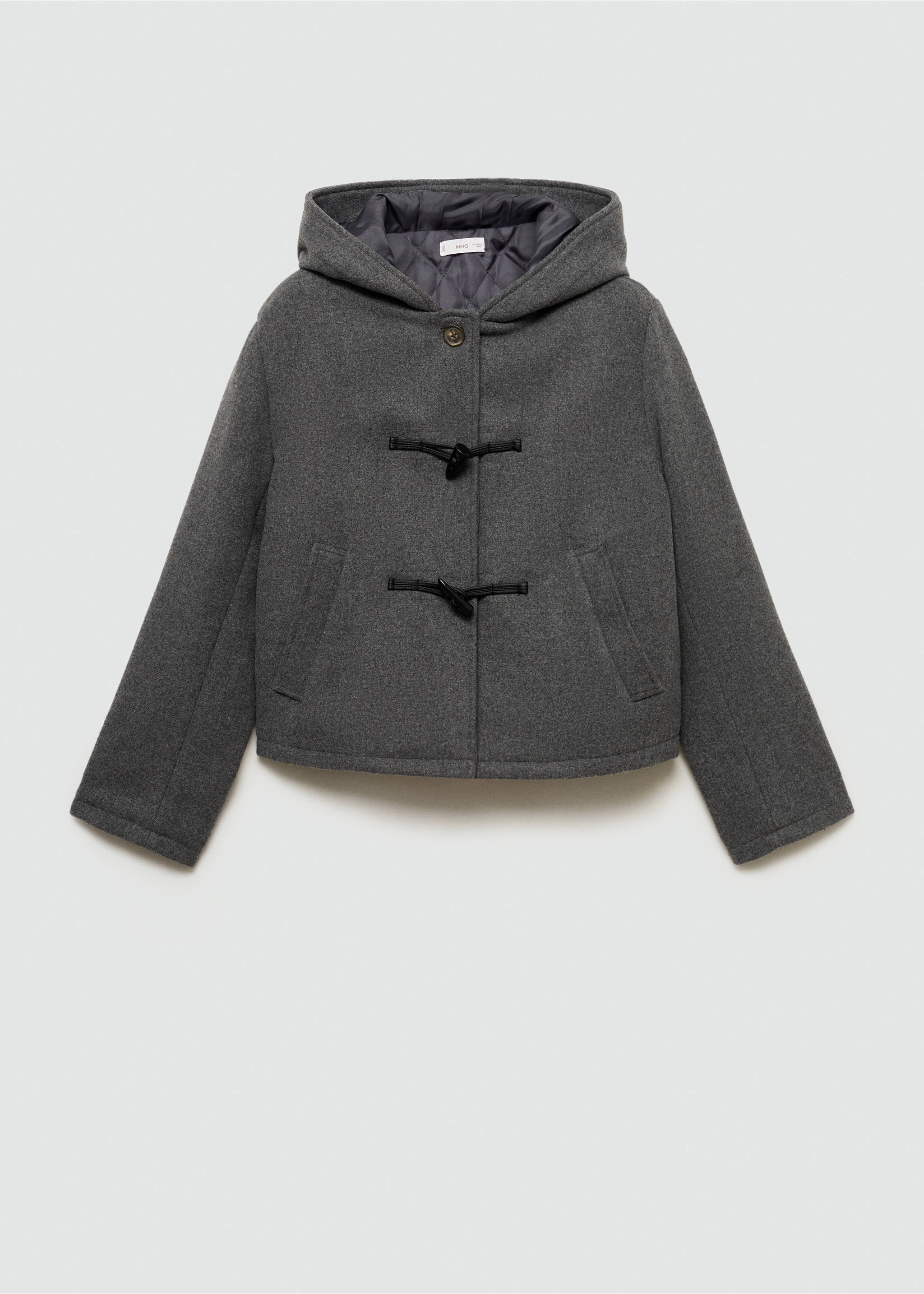 Woll-Mantel mit Kapuze - Artikel ohne Model, Grau. Ref: 77035632-00.