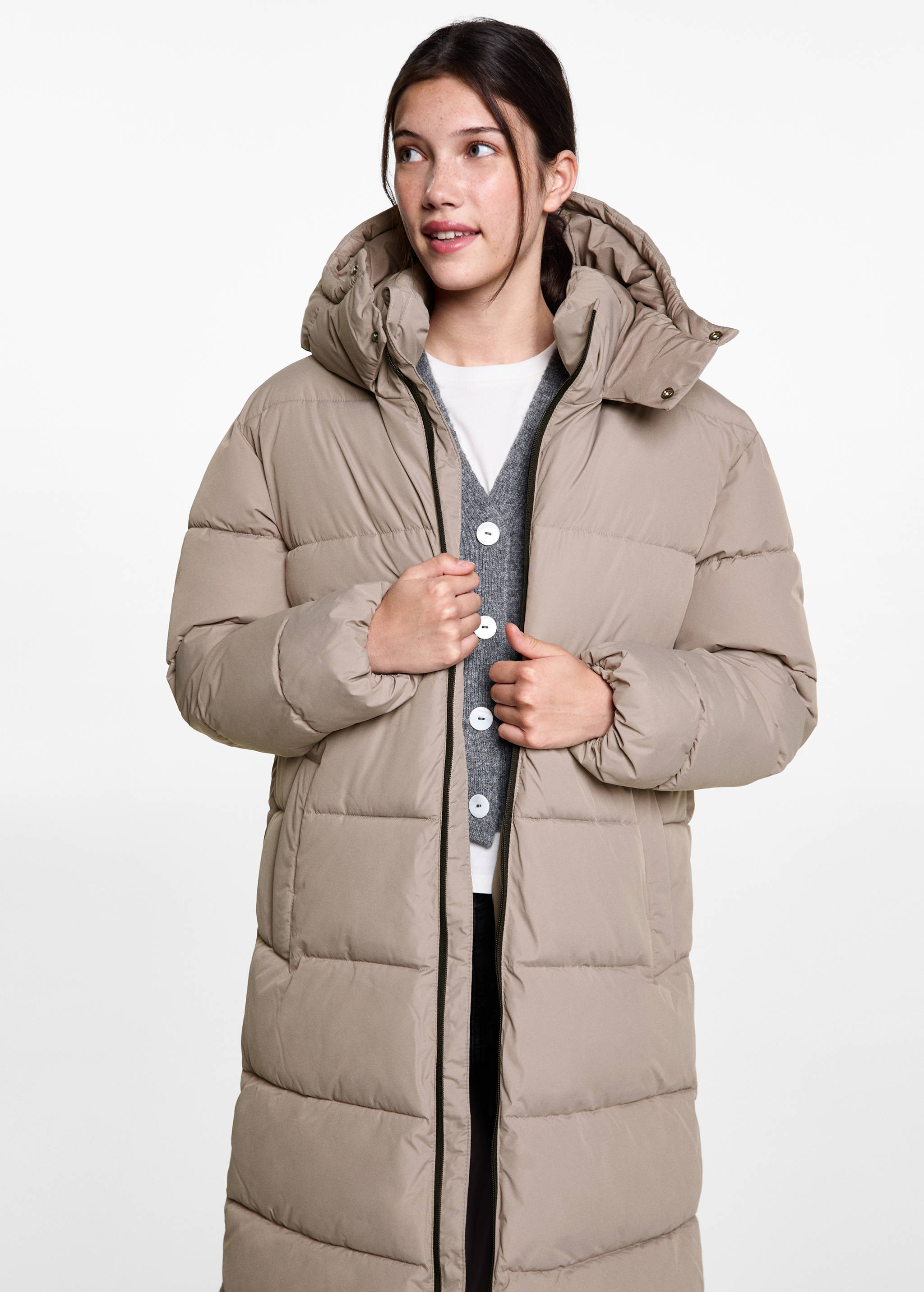 Langer Steppanorak - Mittlere Ansicht