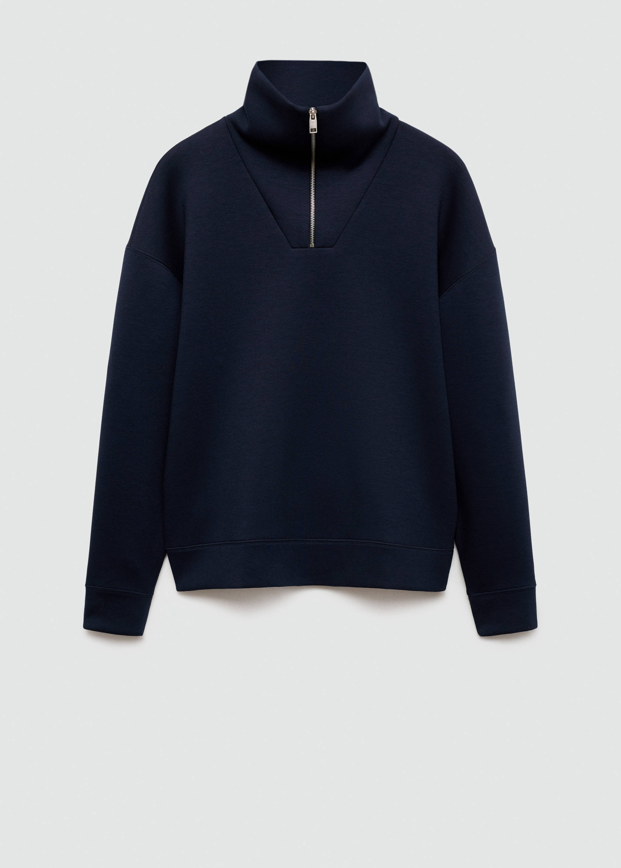 Relaxed-fit sweatshirt with zip collar - Article without model