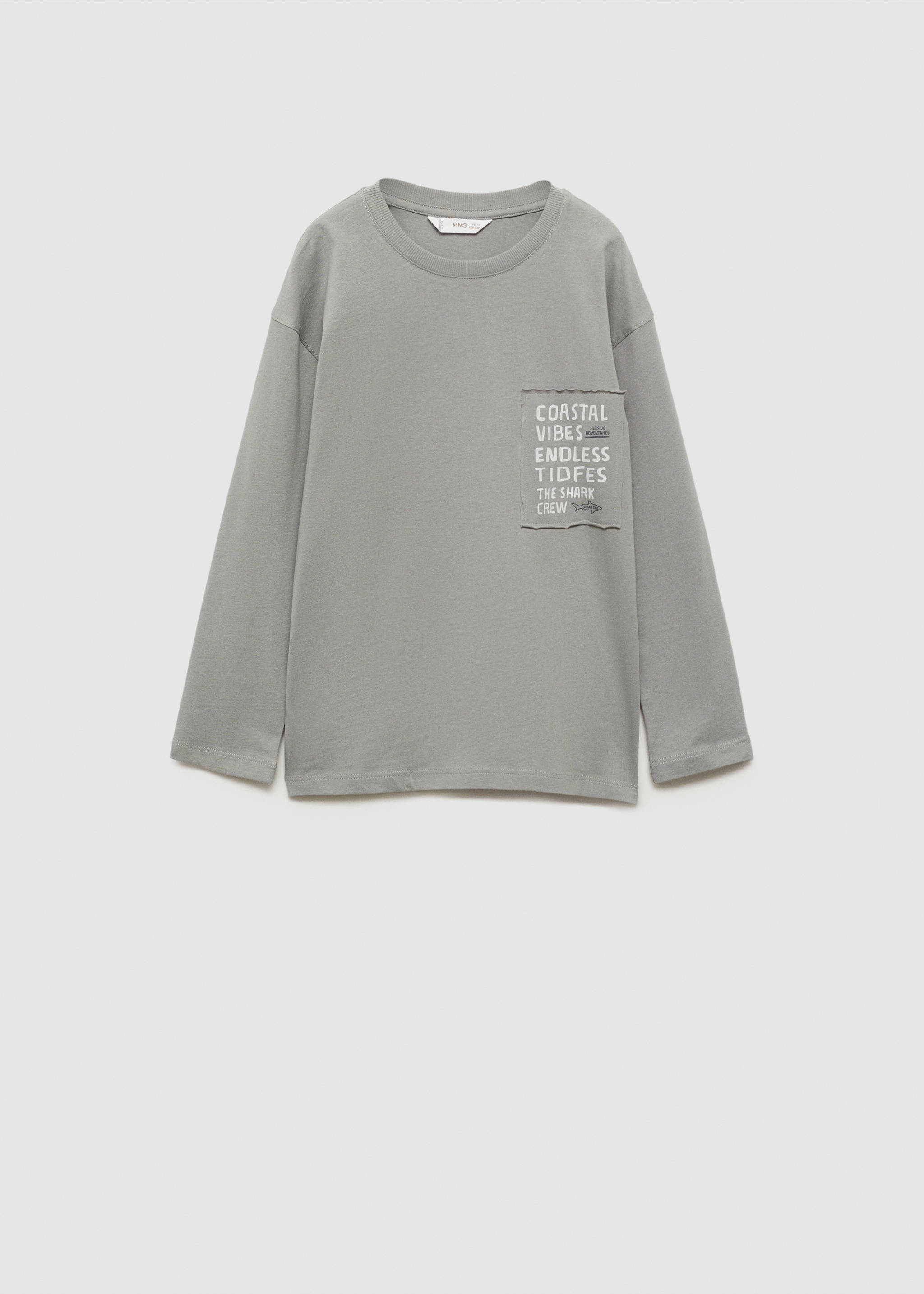 T-Shirt mit Hai-Motiv - Artikel ohne Model, Grau. Ref: 77035640-00.