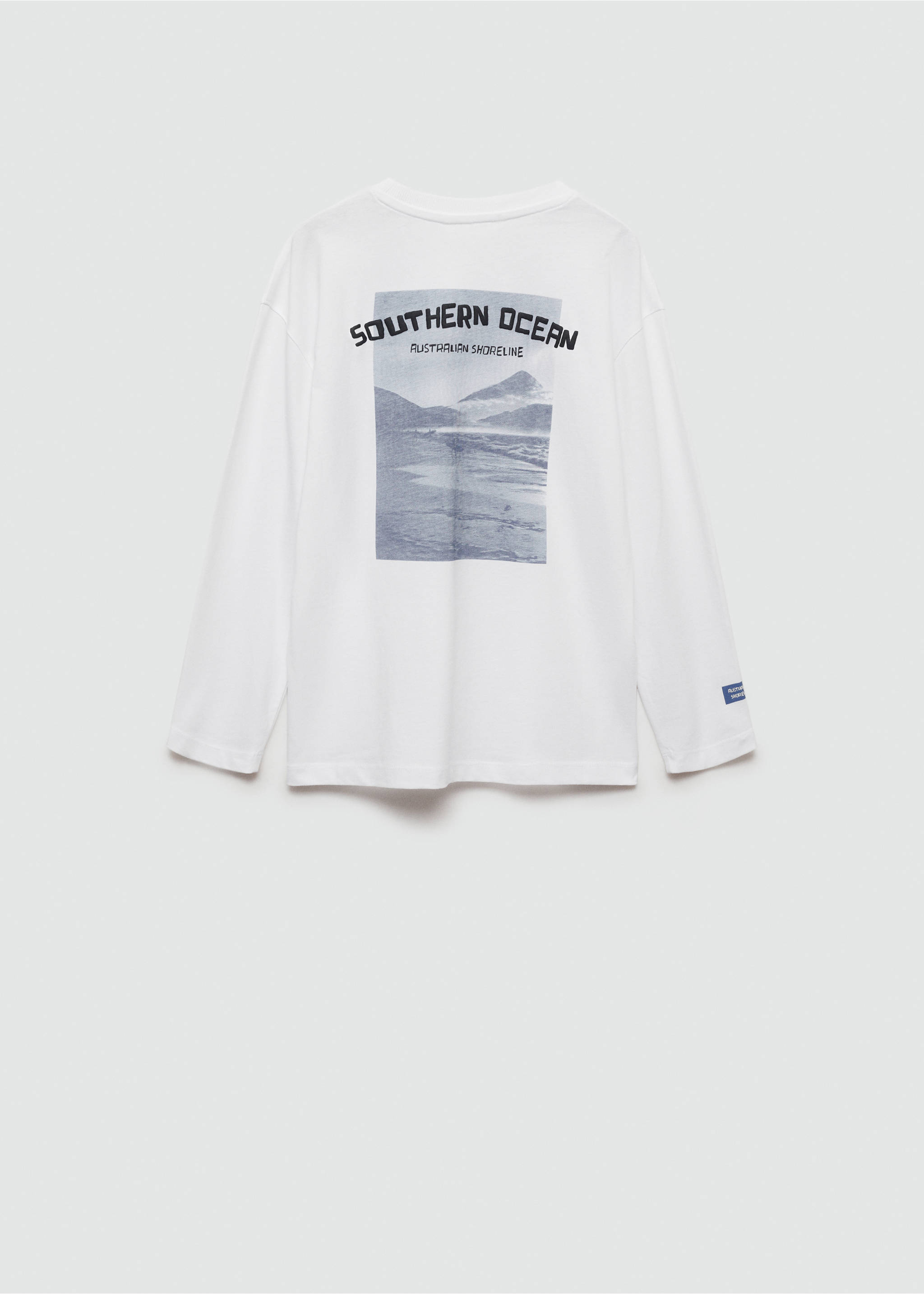 T-shirt manches longues imprimé - Verso de l’article, Blanc cassé. Ref: 77035641-00.