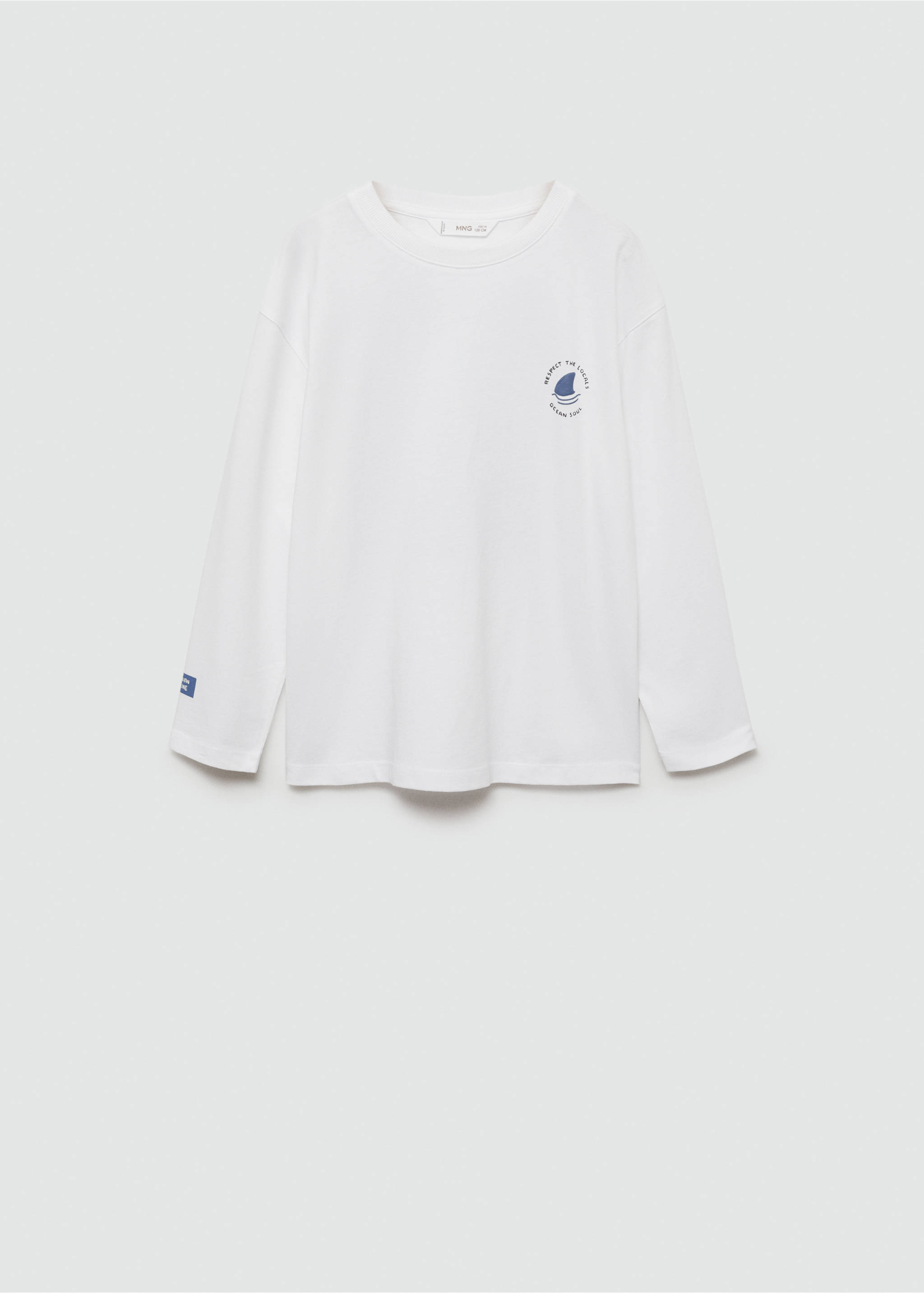 T-shirt manches longues imprimé - Article sans modèle, Blanc cassé. Ref: 77035641-00.