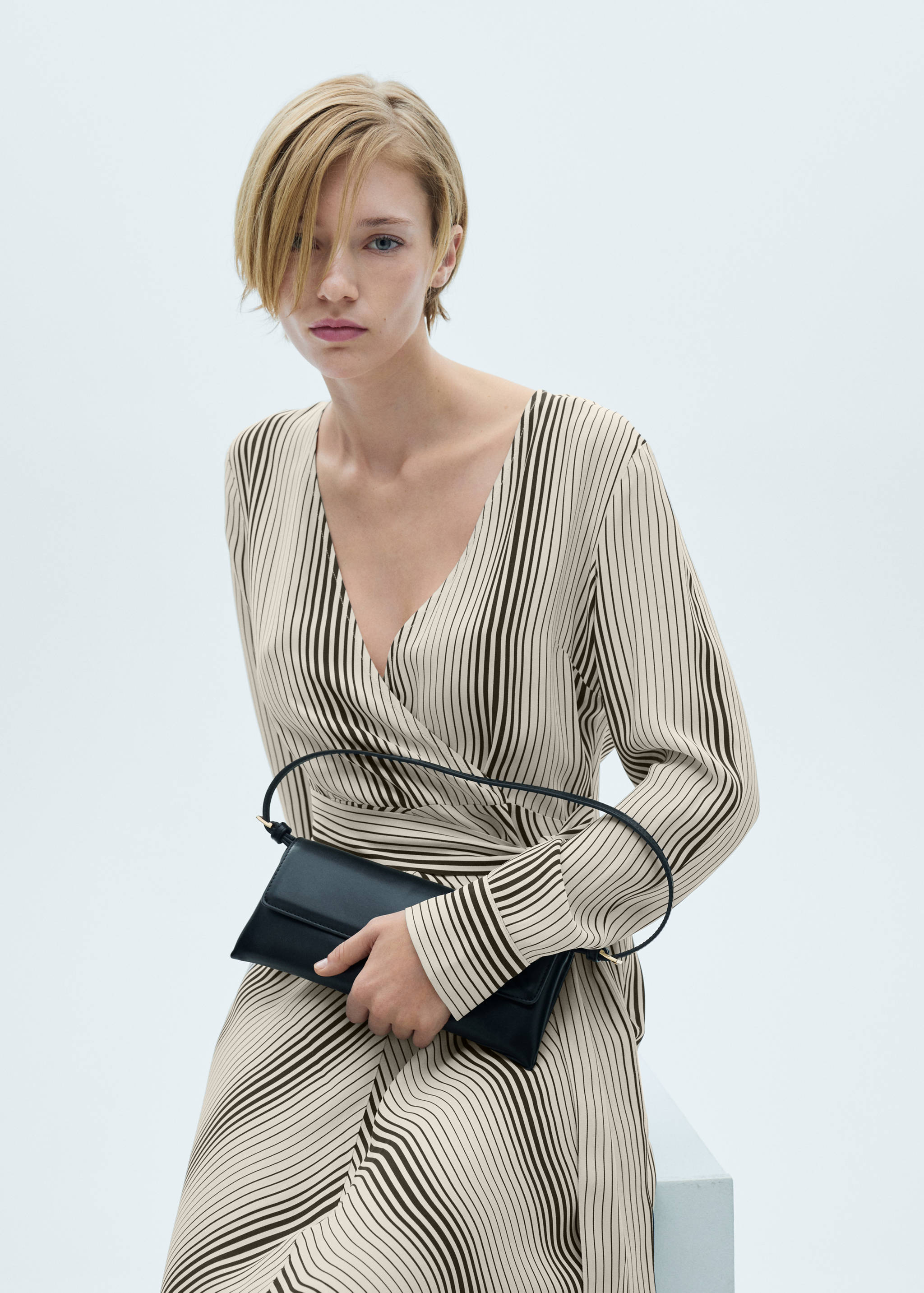 Stripe-print dress with bow - Details of the article 6