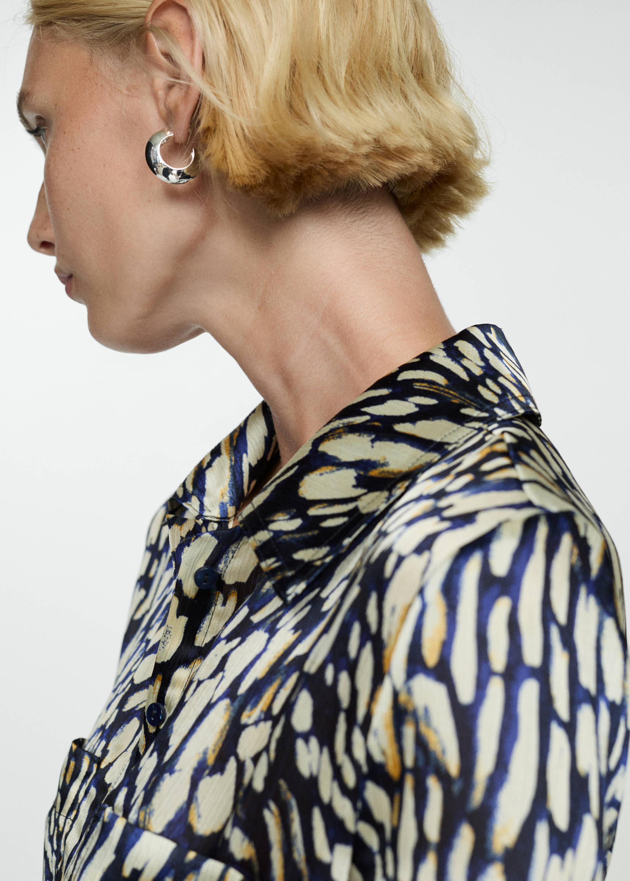 Printed satin dress - Details of the article 1