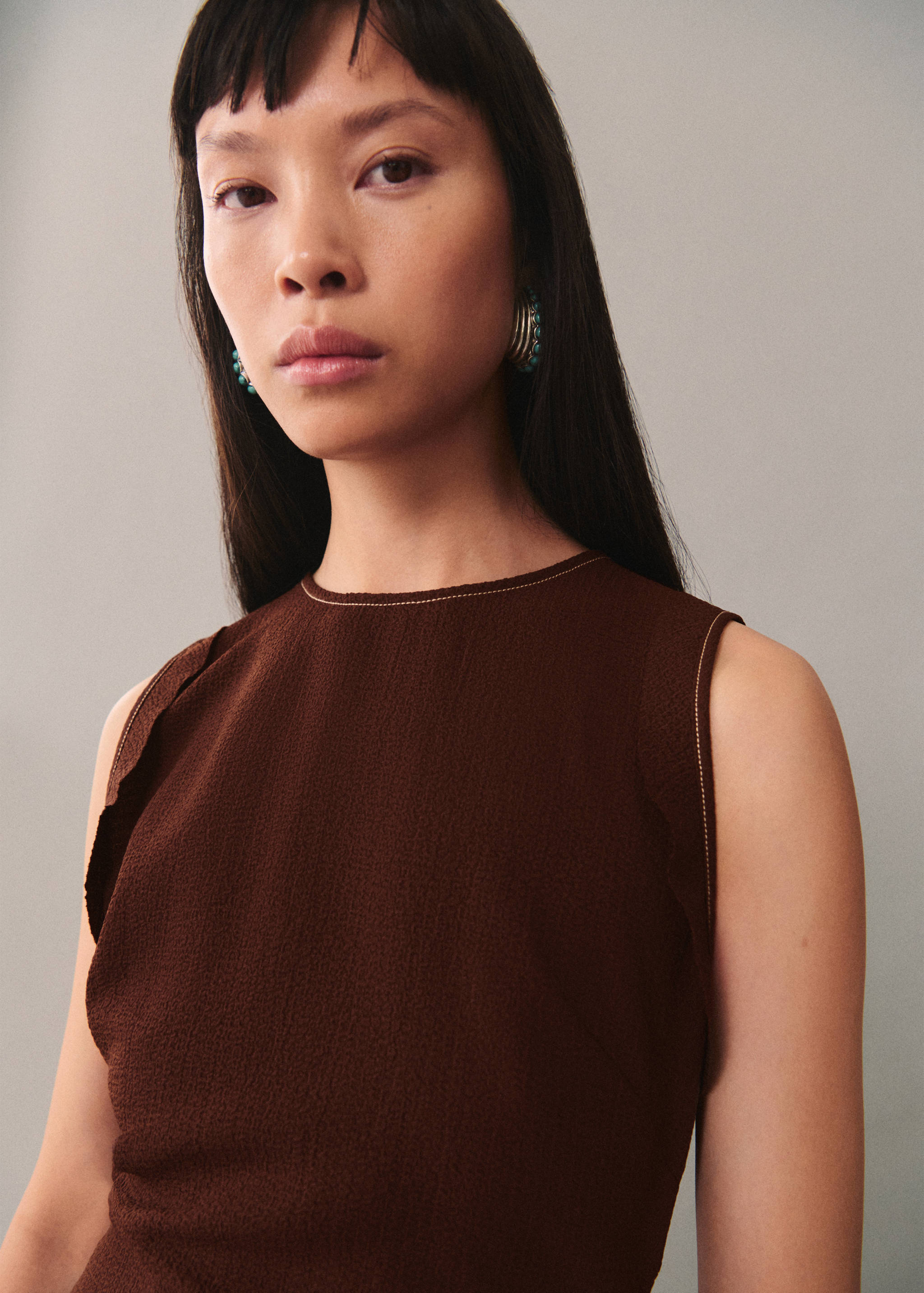 Vestido midi costuras decorativas - Detalle del artículo 1